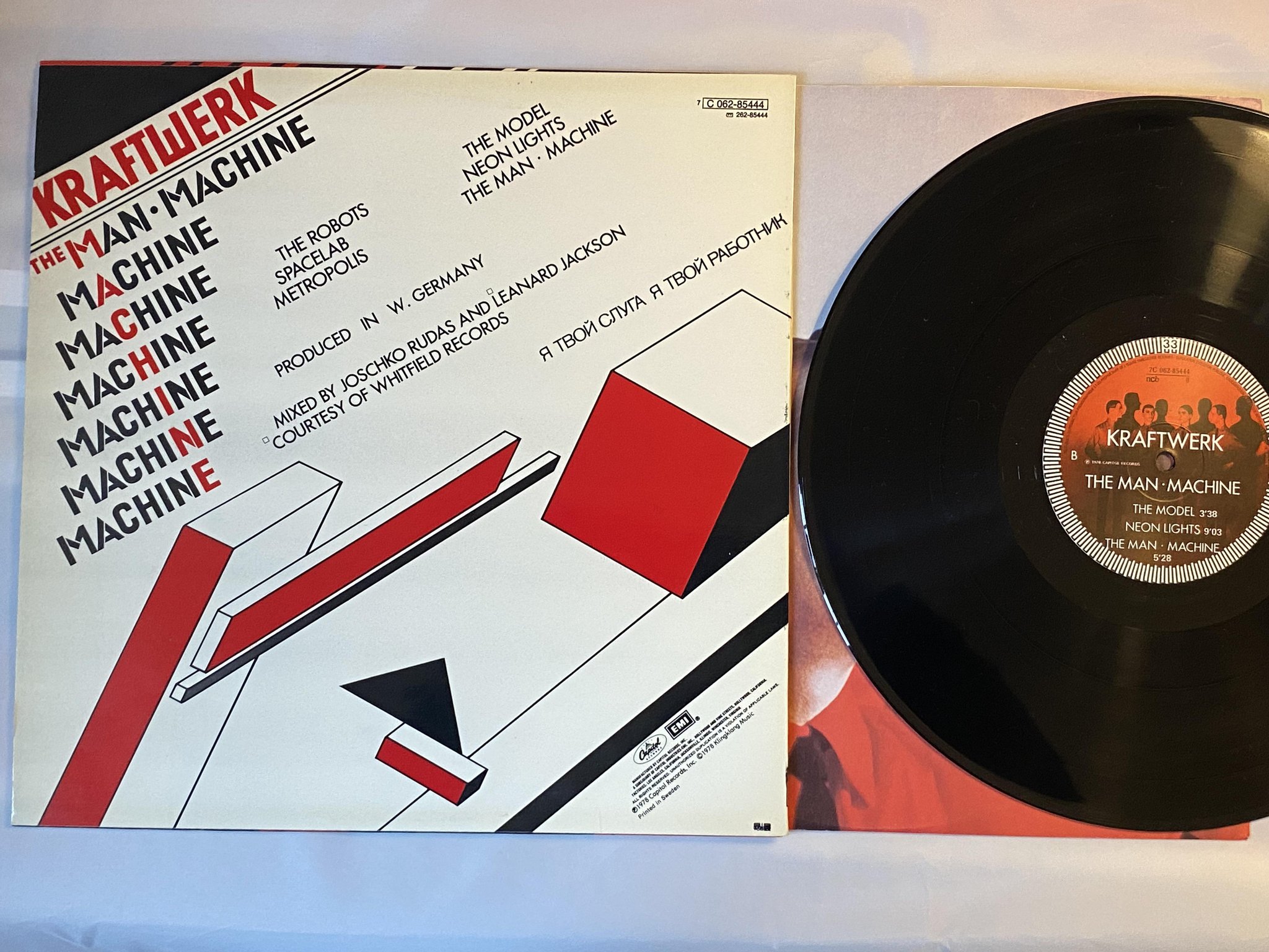 Omslagsbild för skivan KRAFTWERK the man machine LP -78 ncb CAPITOL 7C 062-85444