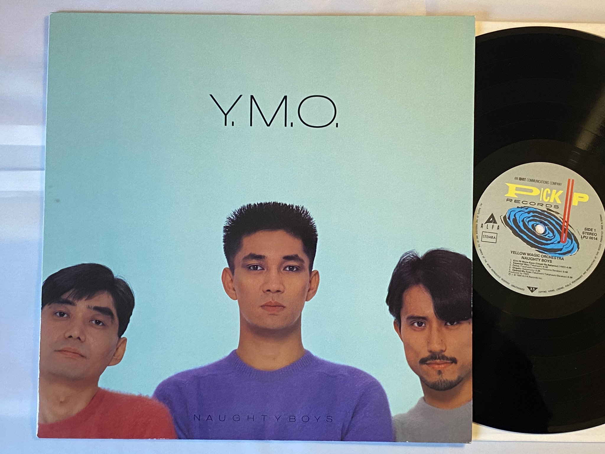 Omslagsbild för skivan YELLOW MAGIC ORCHESTRA naughty boys LP -84 PICK UP RECORDS LPU 0014