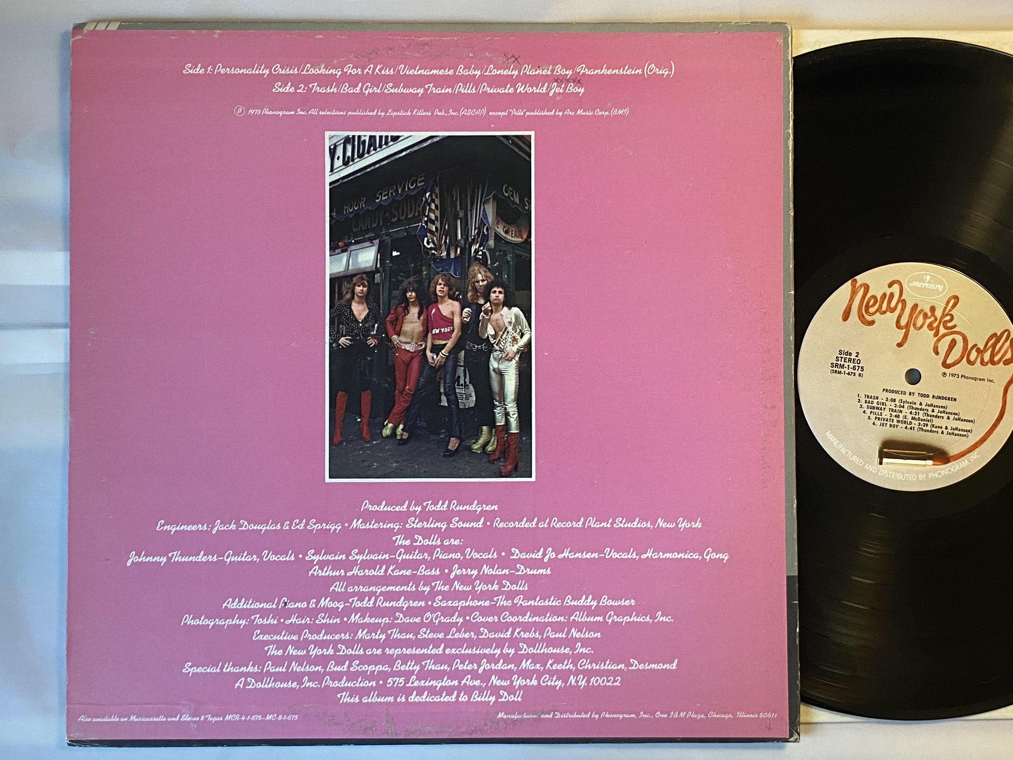 Omslagsbild för skivan NEW YORK DOLLS s/t LP -73 US MERCURY SRM 1 675