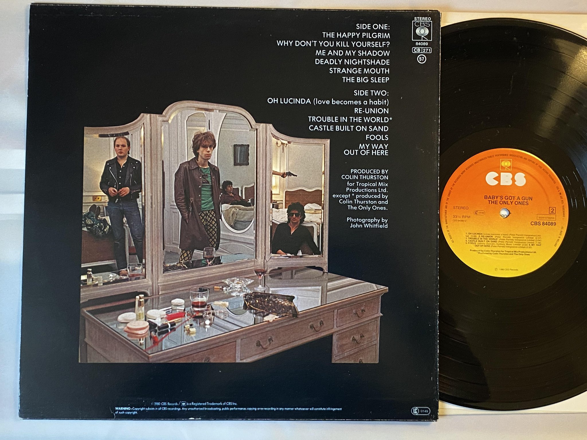 Omslagsbild för skivan THE ONLY ONES baby's got a gun LP -80 Hol CBS 84089