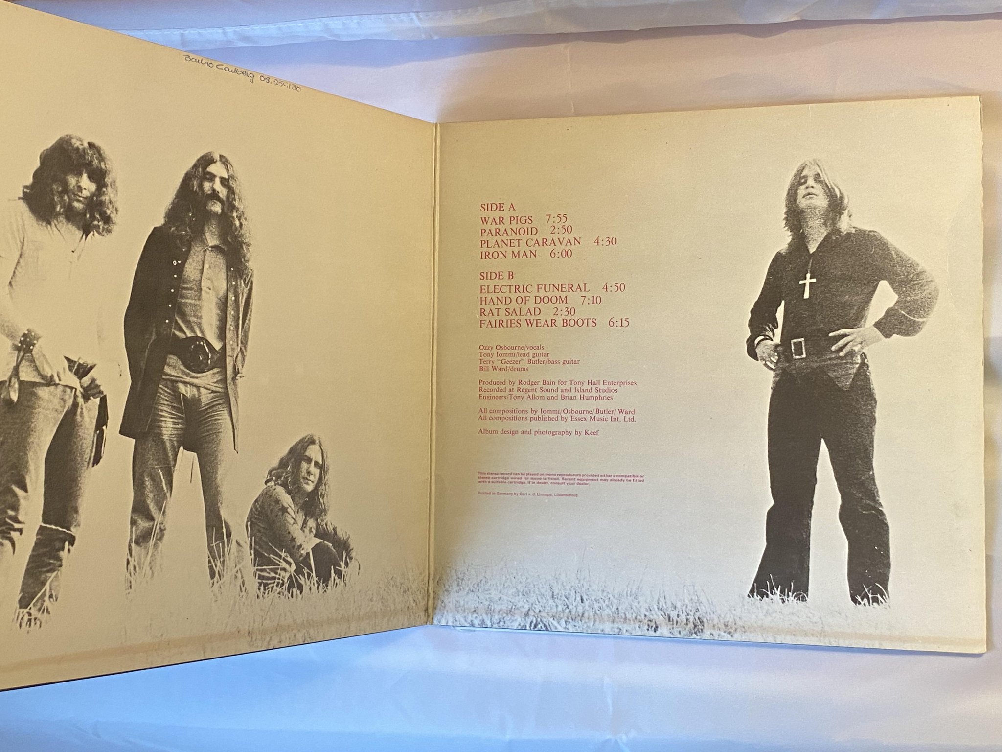 Omslagsbild för skivan BLACK SABBATH paranoid LP -70 Ger VERTIGO swirl 6360 011 *** MASTERPIECE ***