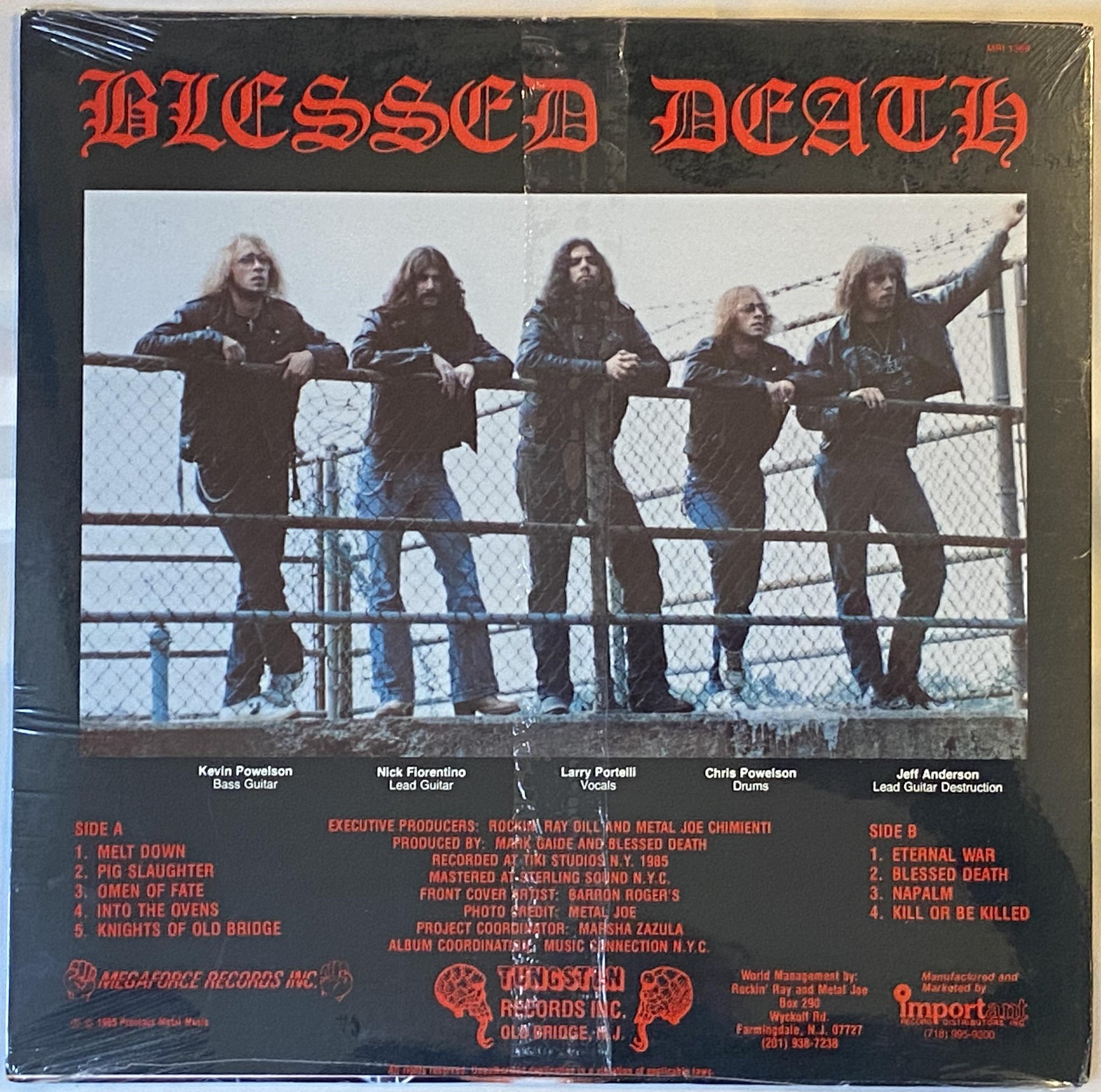 Omslagsbild för skivan BLESSED DEATH Kill Or Be Killed LP -85 US megaforce MRI 1369 ** STILL SEALED **