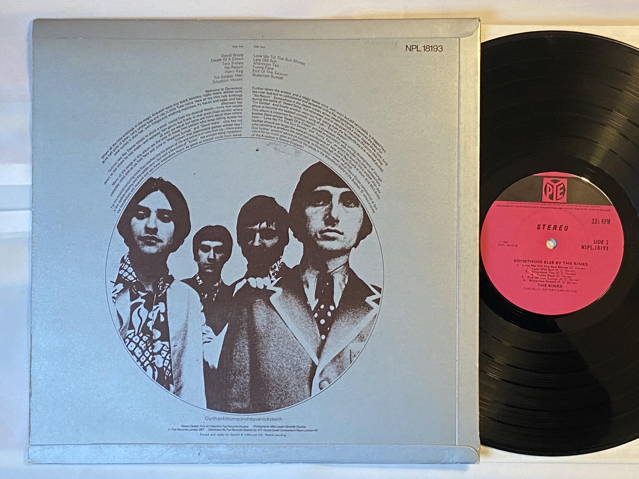 Omslagsbild för skivan THE KINKS something else by LP -67 UK PYE NSPL 18193 *** RARE PSYCH ***