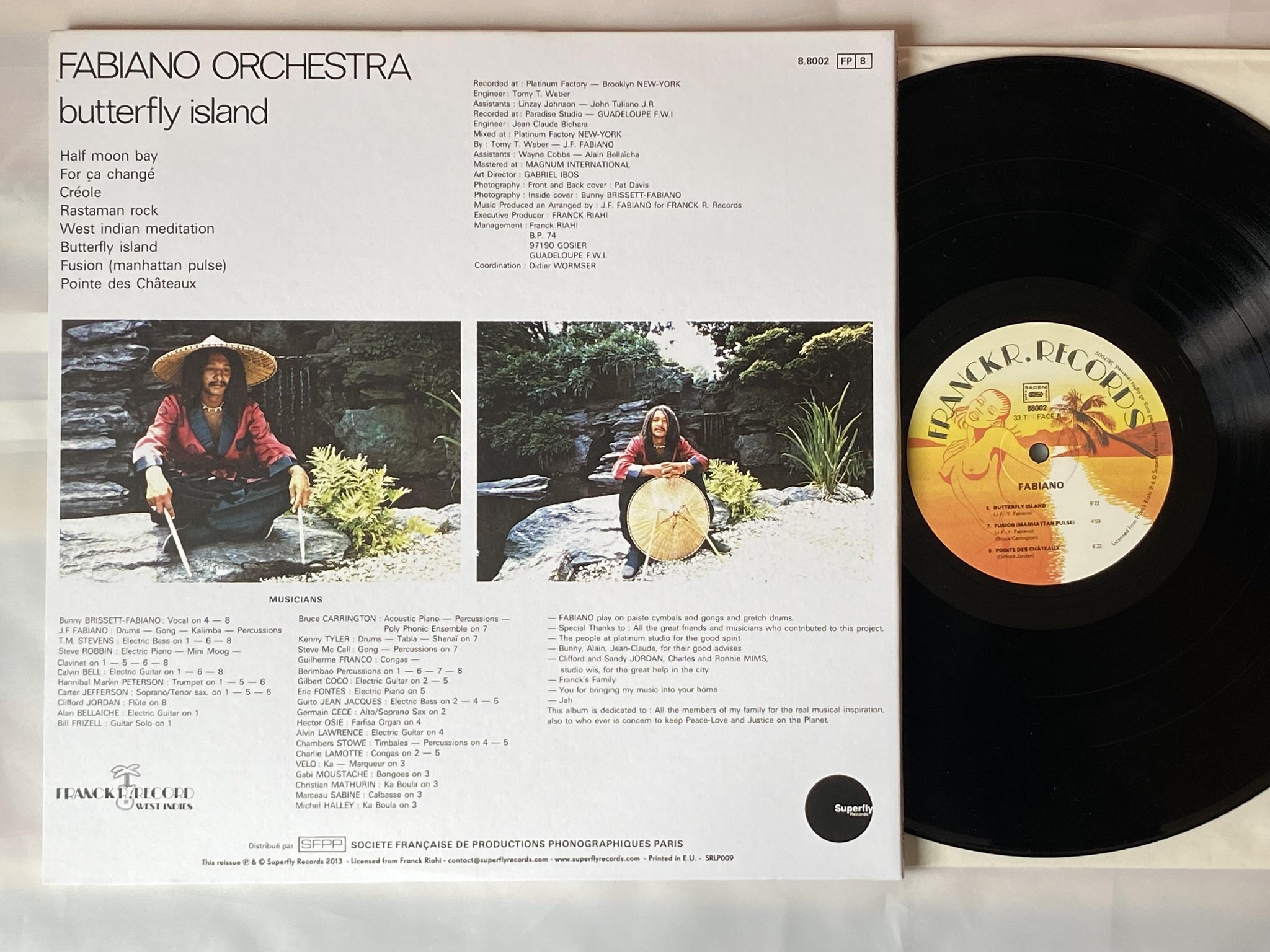 Omslagsbild för skivan FABIANO ORCHESTRA Butterfly Island LP -80/2013 Fra SUPERFLY SRLP009