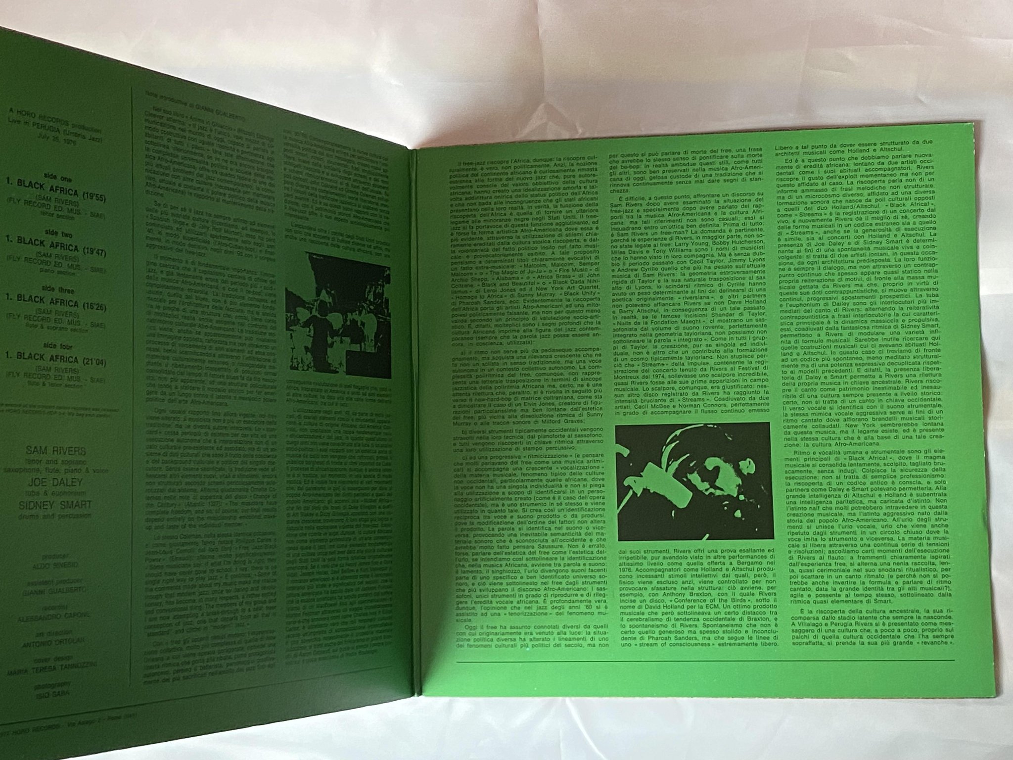 Omslagsbild för skivan SAM RIVERS Black Africa! Villalago 2xLP -77 Italy HORO HDP 3/4