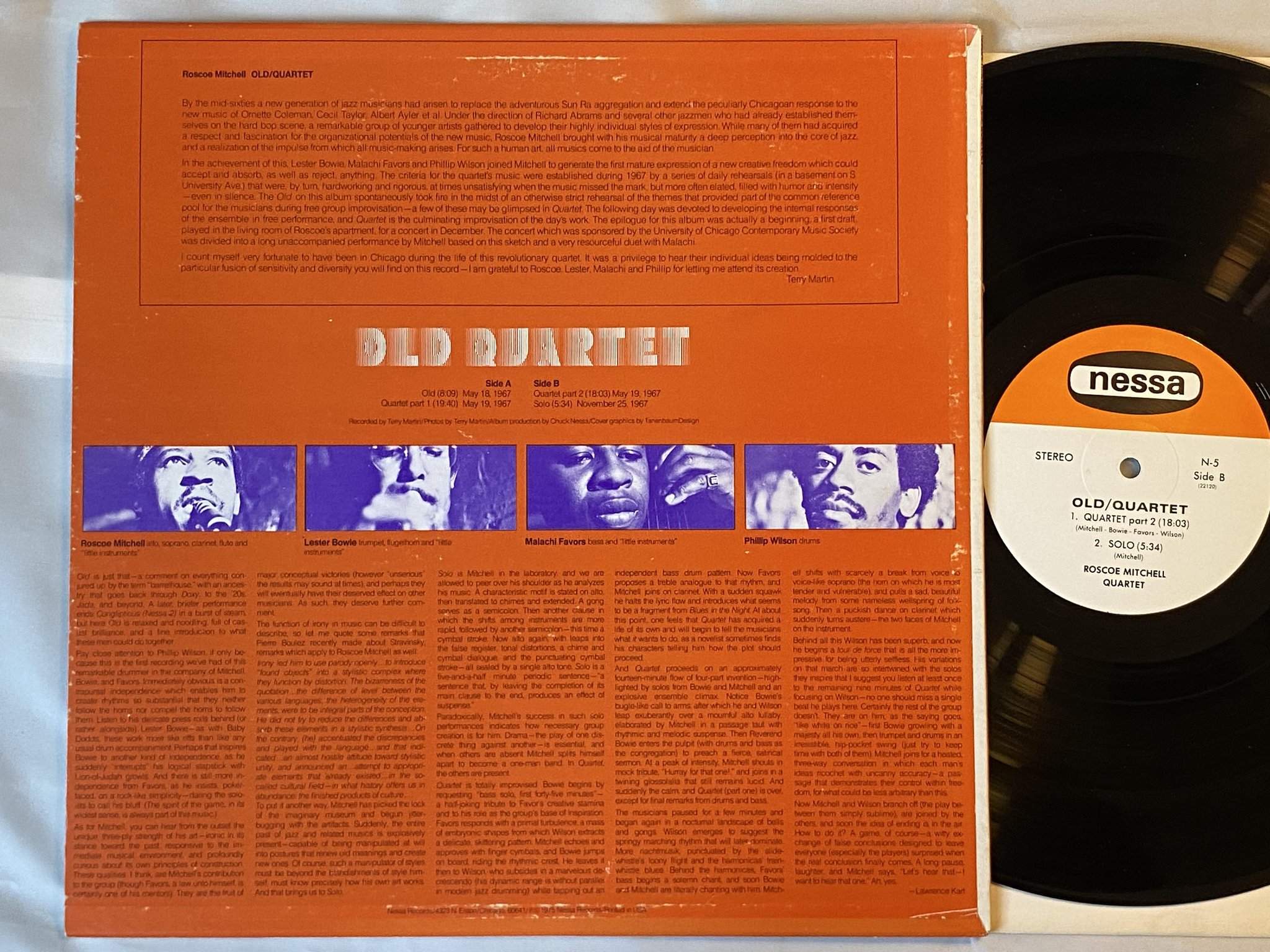 Omslagsbild för skivan ROSCOE MITCHELL QUARTET LP -75 US NESSA N-5 *** free jazz ***