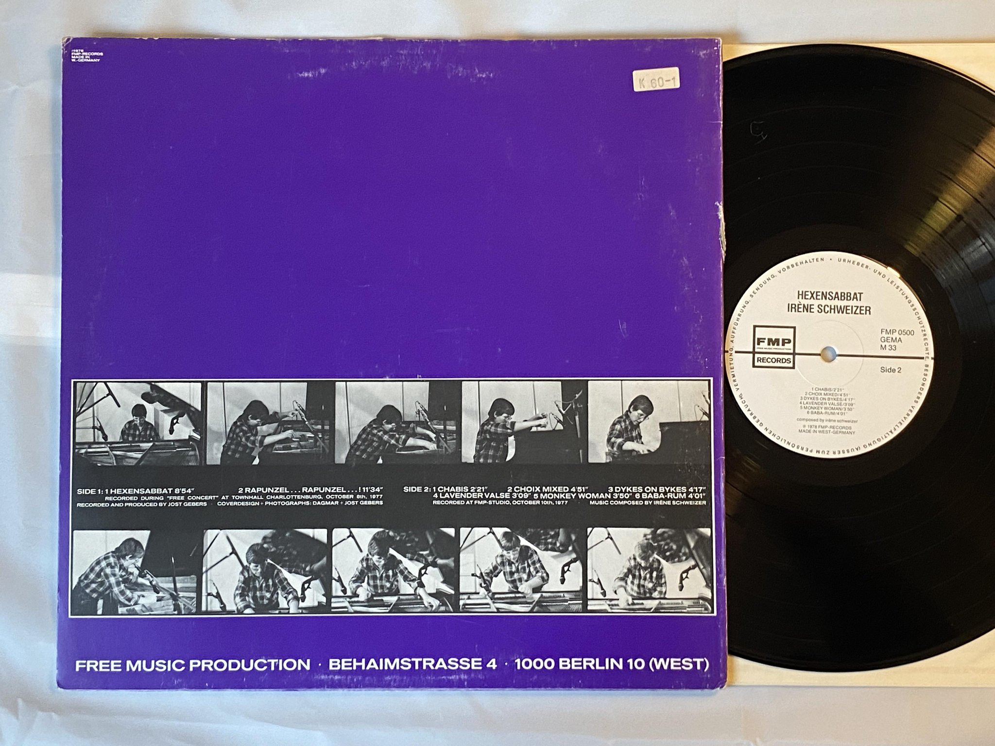 Omslagsbild för skivan IRENE SCHWEIZER Hexensabbat LP -78 Ger FMP 0500 *** free improvisation ***