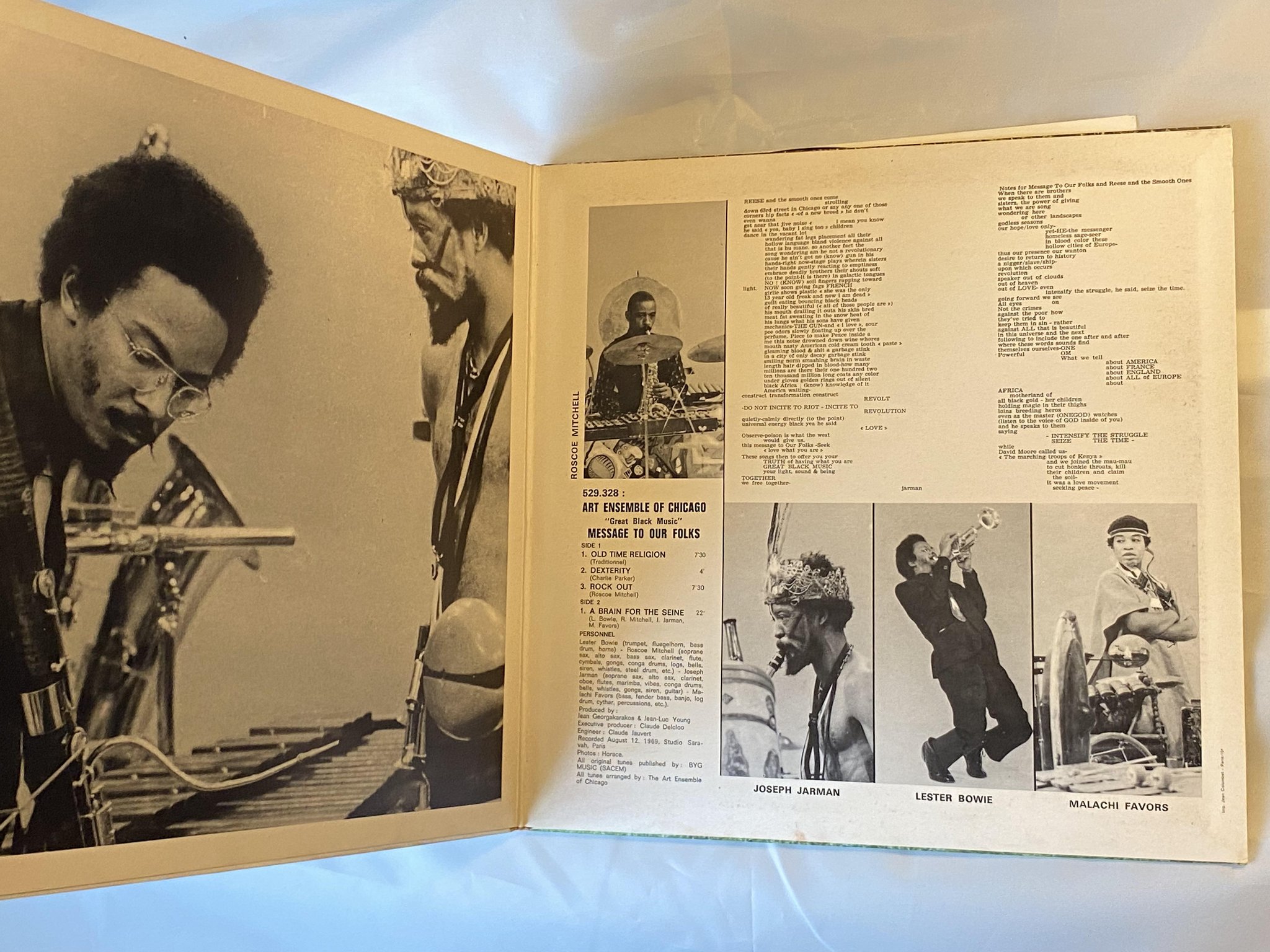 Omslagsbild för skivan ART ENSEMBLE OF CHICAGO great black music LP -69 Fra BYG 529.302