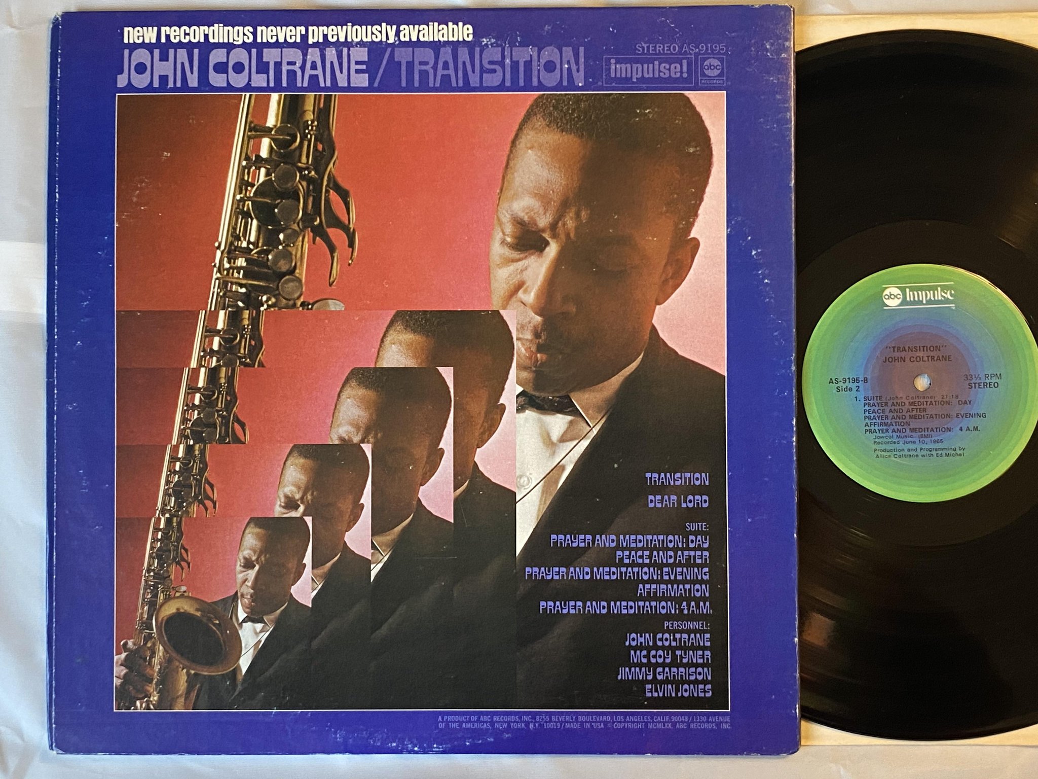 Omslagsbild för skivan JOHN COLTRANE transition LP re US ABC/IMPULSE AS 9195