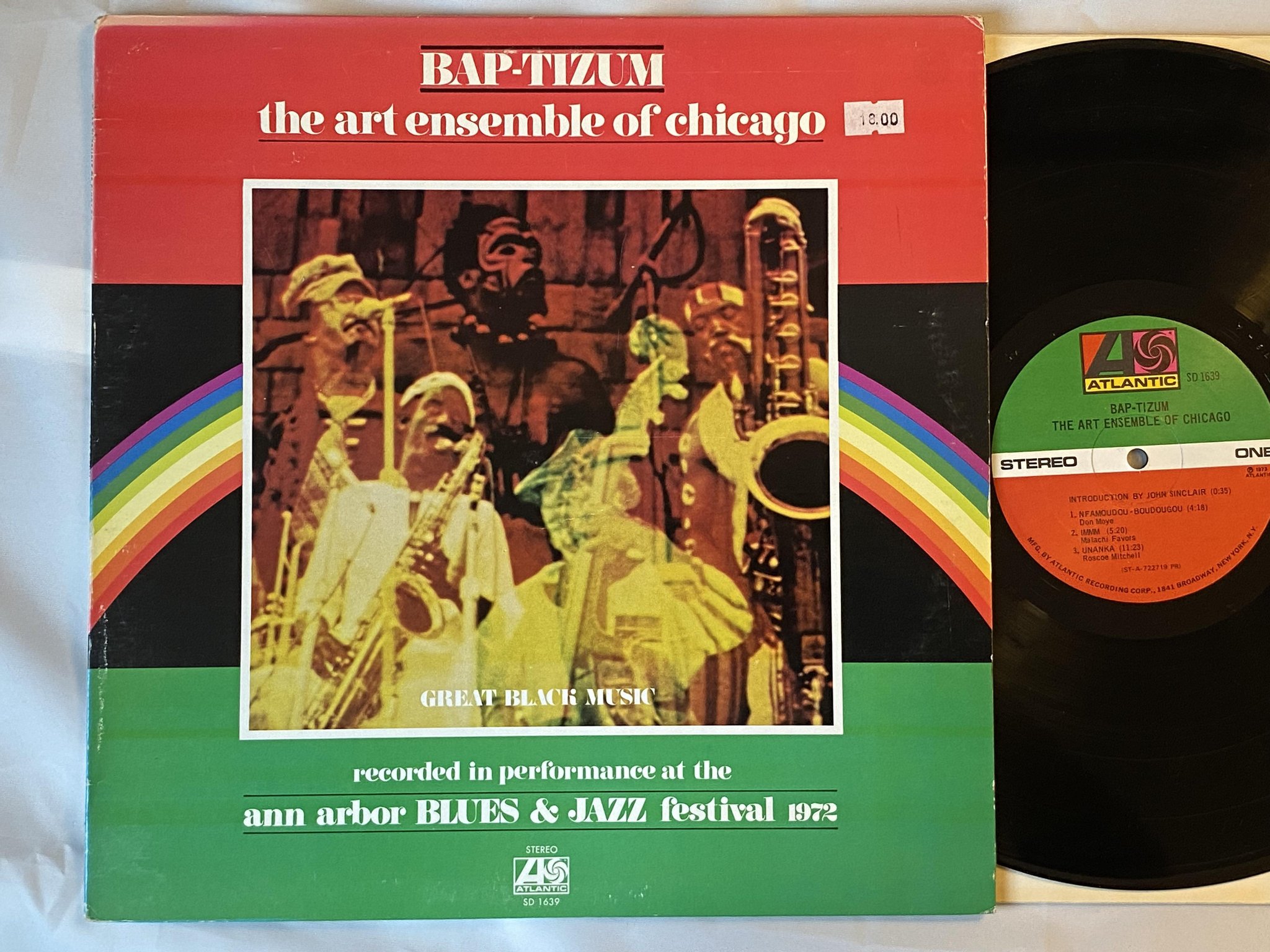 Omslagsbild för skivan ART ENSEMBLE OF CHICAGO bap-tizum LP -73 US ATLANTIC SD 1639