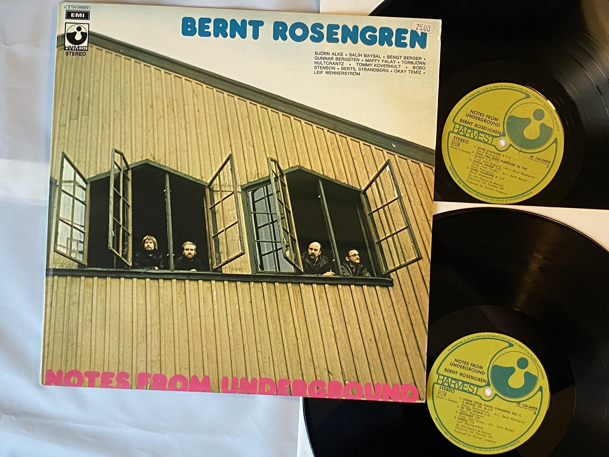 Omslagsbild för skivan BERNT ROSENGREN notes from the underground 2xLP -74 Swe HARVEST 4E 154-34959