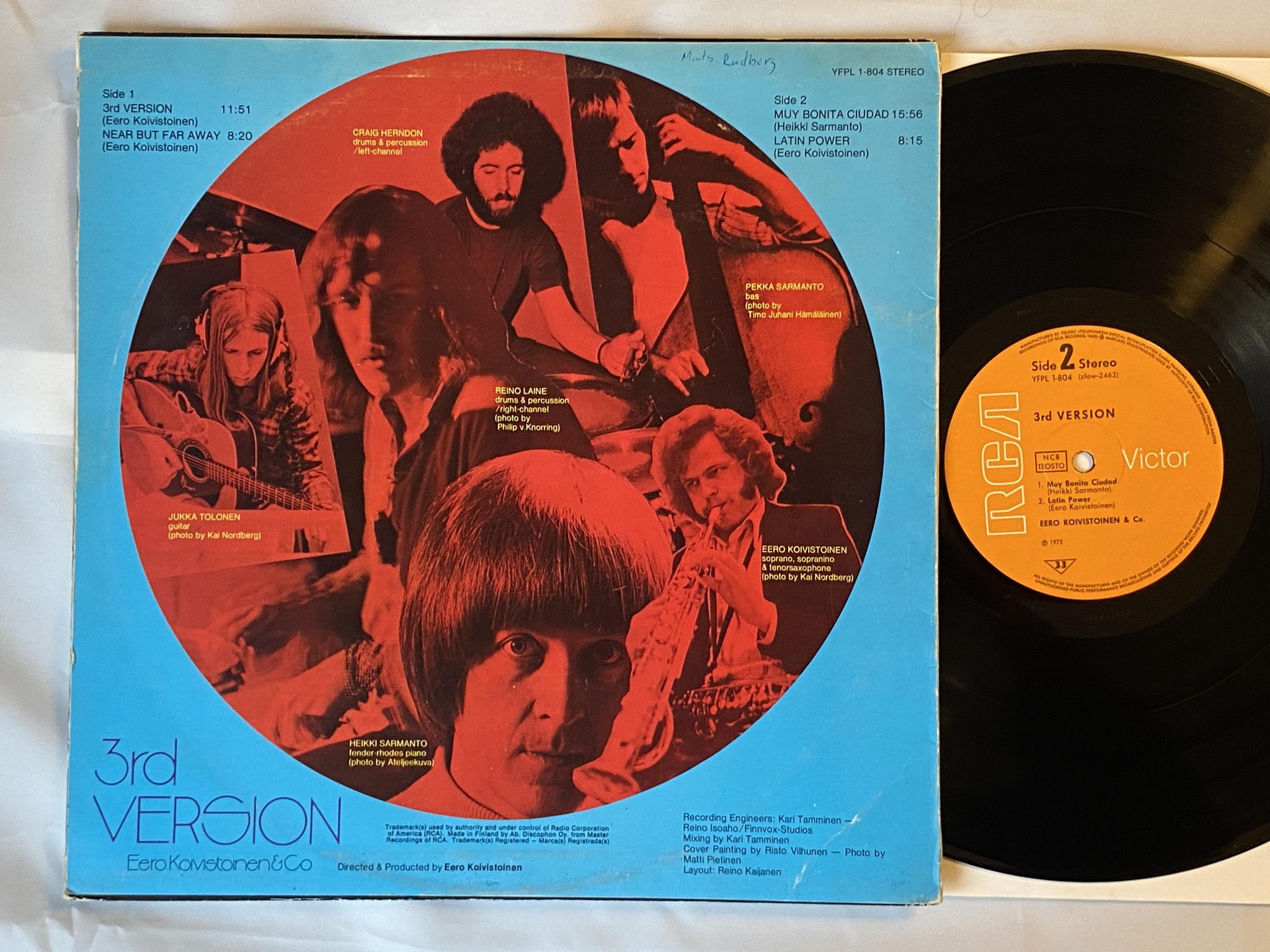 Omslagsbild för skivan EERO KOIVISTOINEN & CO 3rd version LP -73 Finland RCA YFLP 1-804 *** RARE ***