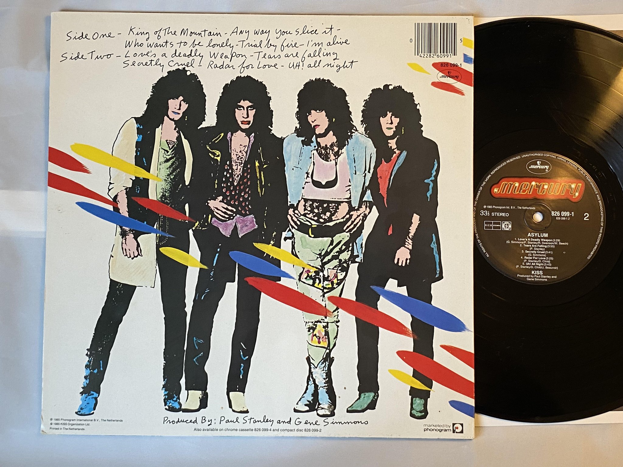 Omslagsbild för skivan KISS asylum LP -85 Hol MERCURY 826 099-1