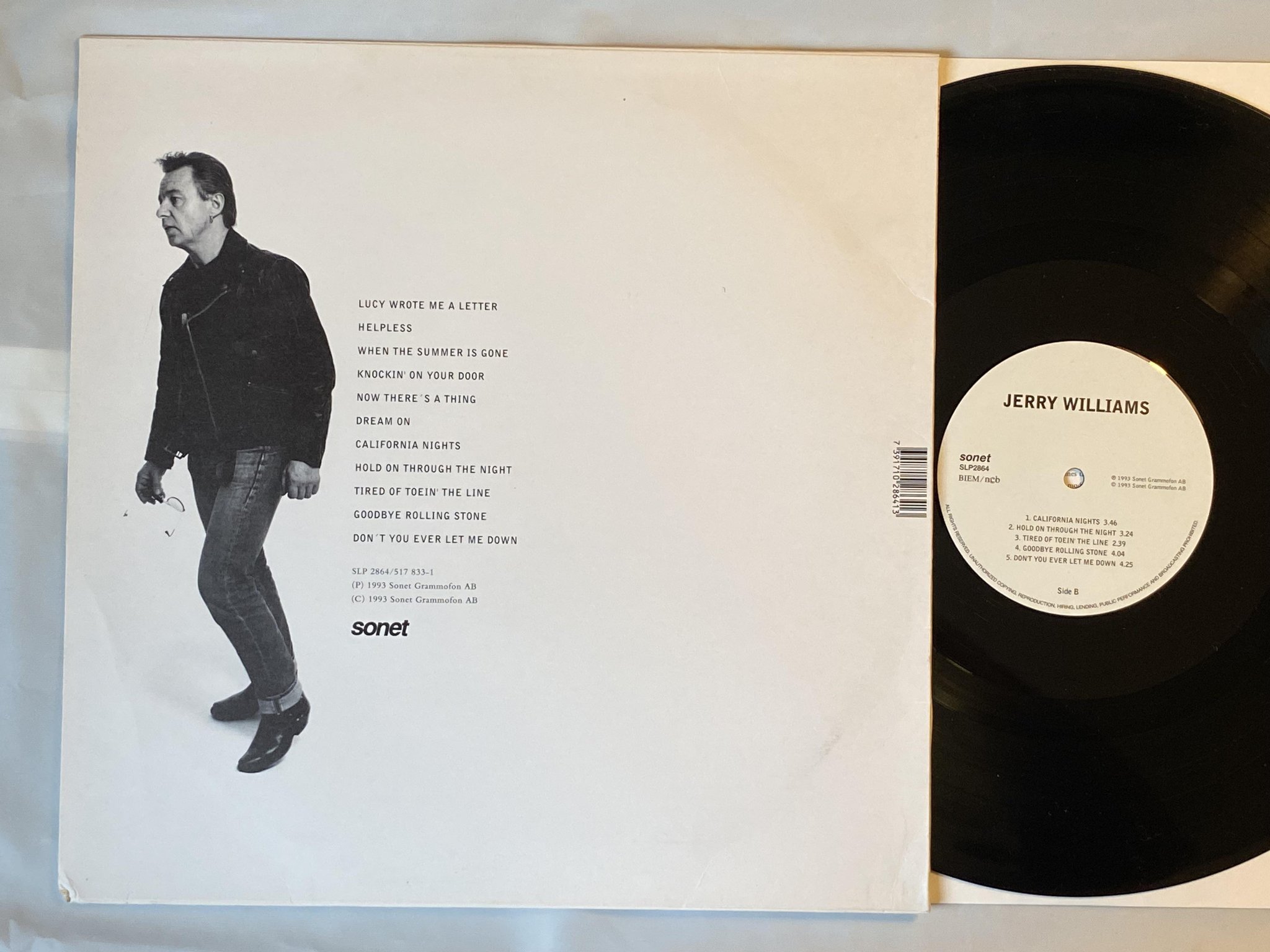 Omslagsbild för skivan JERRY WILLIAMS s/t LP -93 Swe SONET SLP 2864