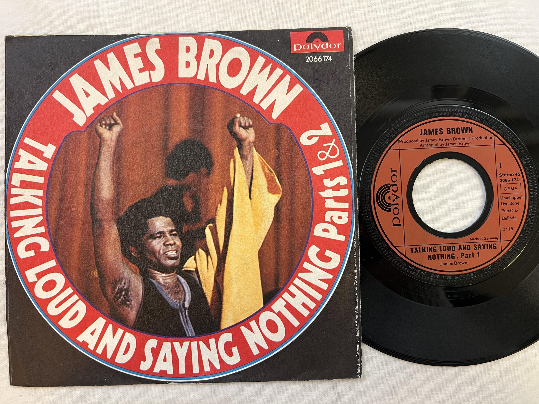 Omslagsbild för skivan JAMES BROWN talking loud and saying nothing 7" Ger POLYDOR 2066174