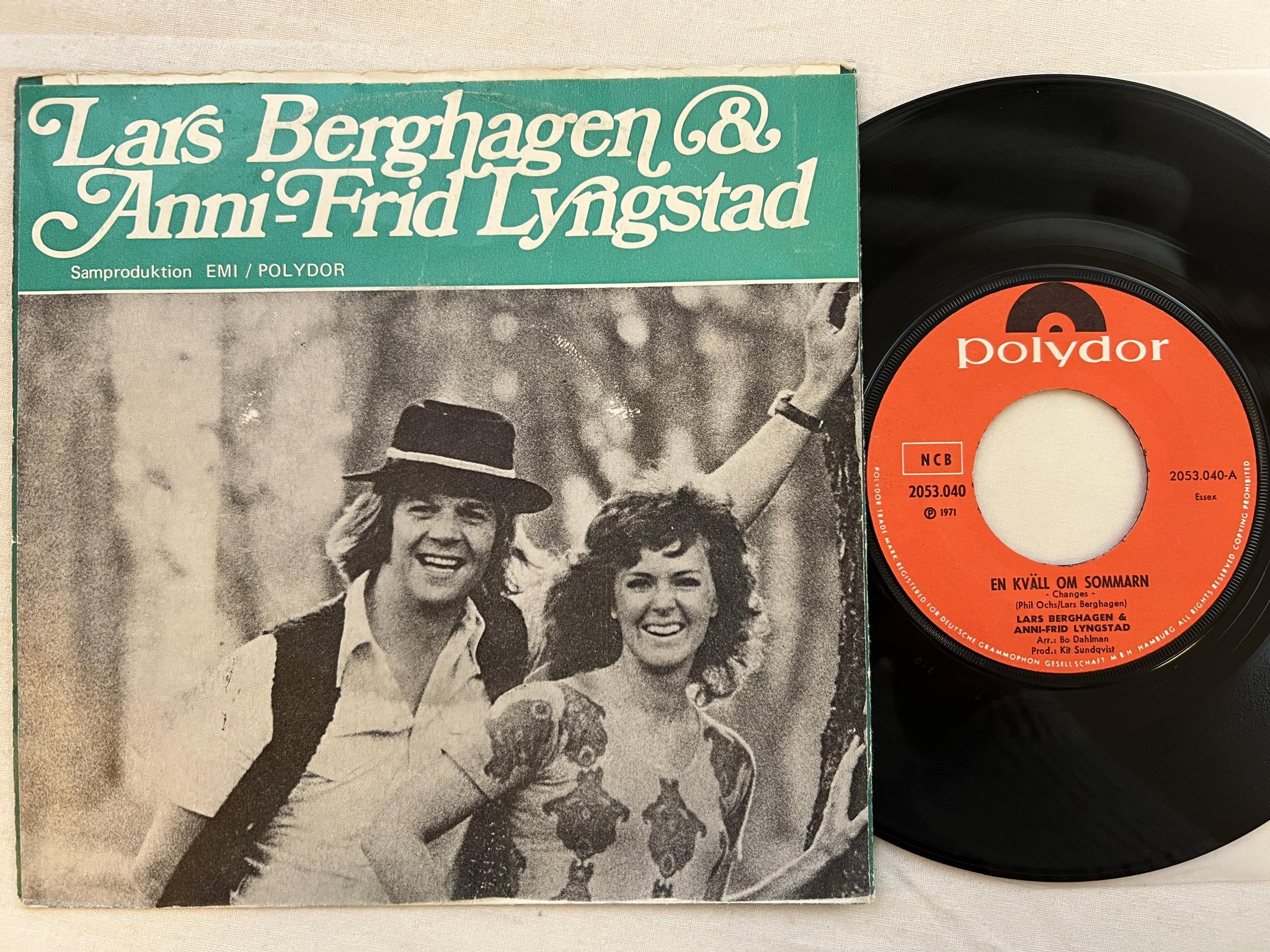Omslagsbild för skivan ANNI-FRID LYNGSTAD & LARS BERGHAGEN 7" Nor POLYDOR 2053 040