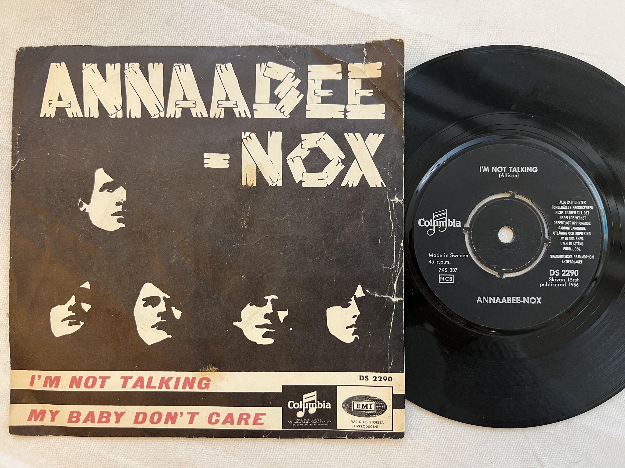 Omslagsbild för skivan 2 st ANNABEE-NOX jump right down & I'm not talking 2x7" Swe *** MOD ***