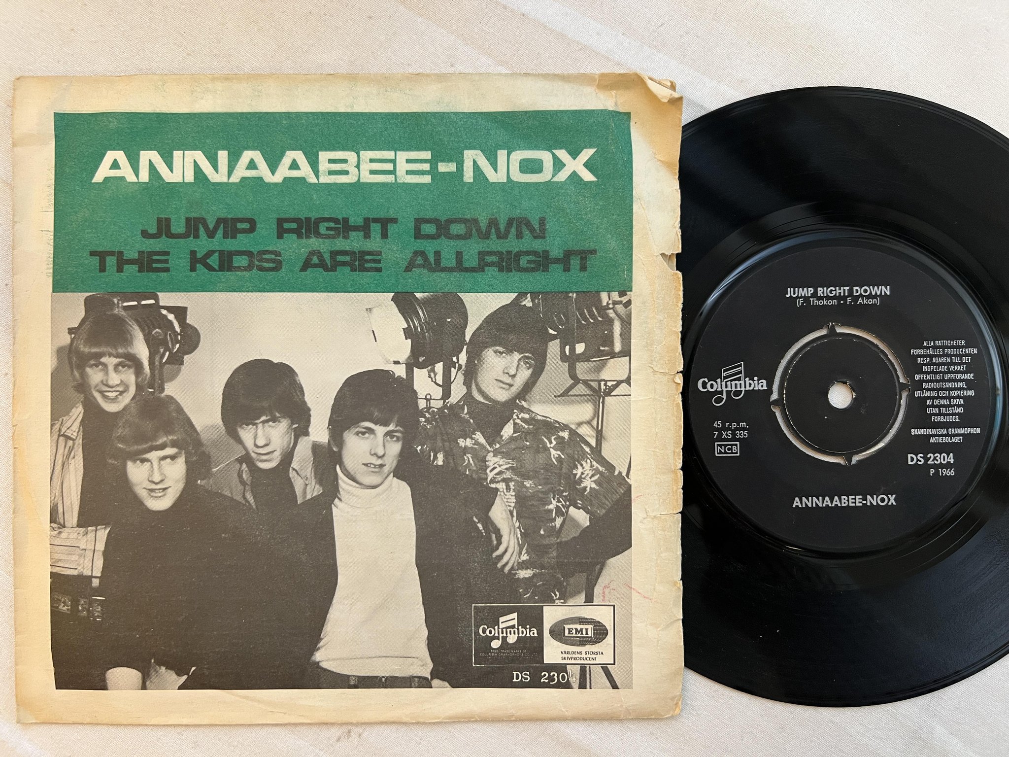 Omslagsbild för skivan 2 st ANNABEE-NOX jump right down & I'm not talking 2x7" Swe *** MOD ***