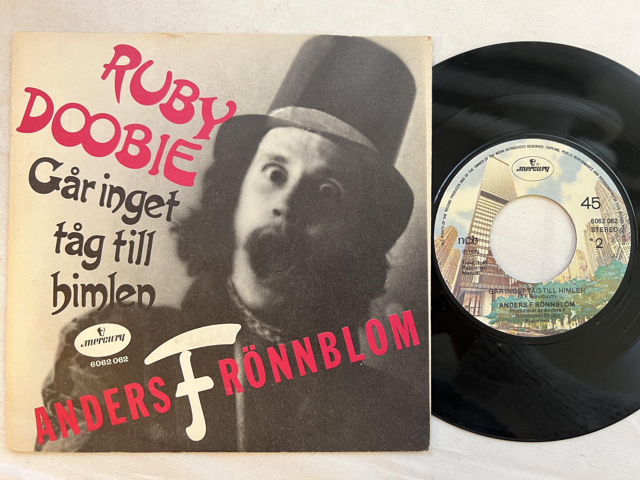 Omslagsbild för skivan ANDERS F RÖNNBLOM Ruby Doobie 7" -79 Swe MERCURY 6062 062