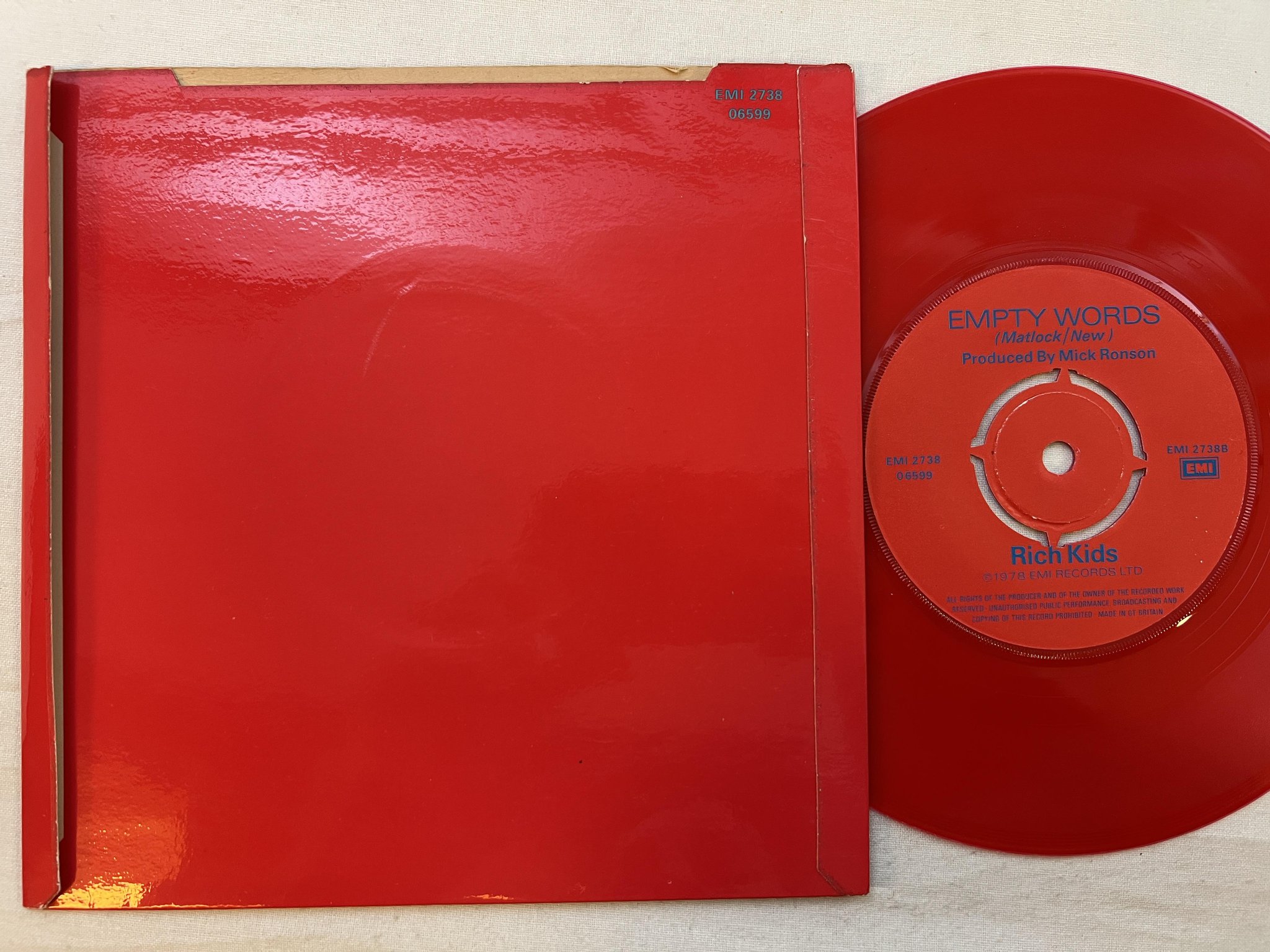 Omslagsbild för skivan RICH KIDS s/t 7" -78 UK EMI 2738