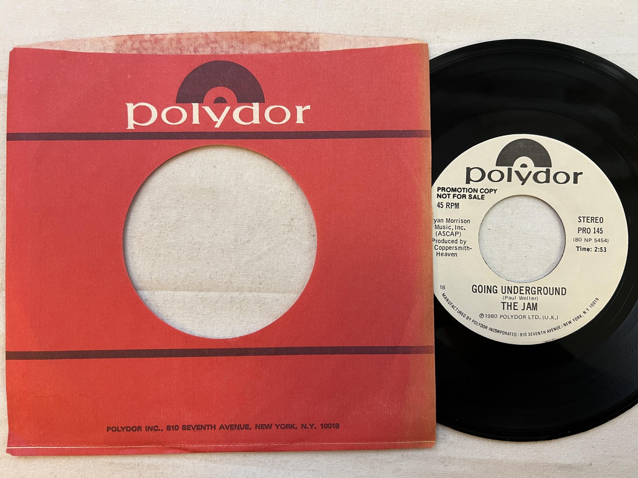 Omslagsbild för skivan THE JAM Going Underground 7" -80 US POLYDOR PRO 145
