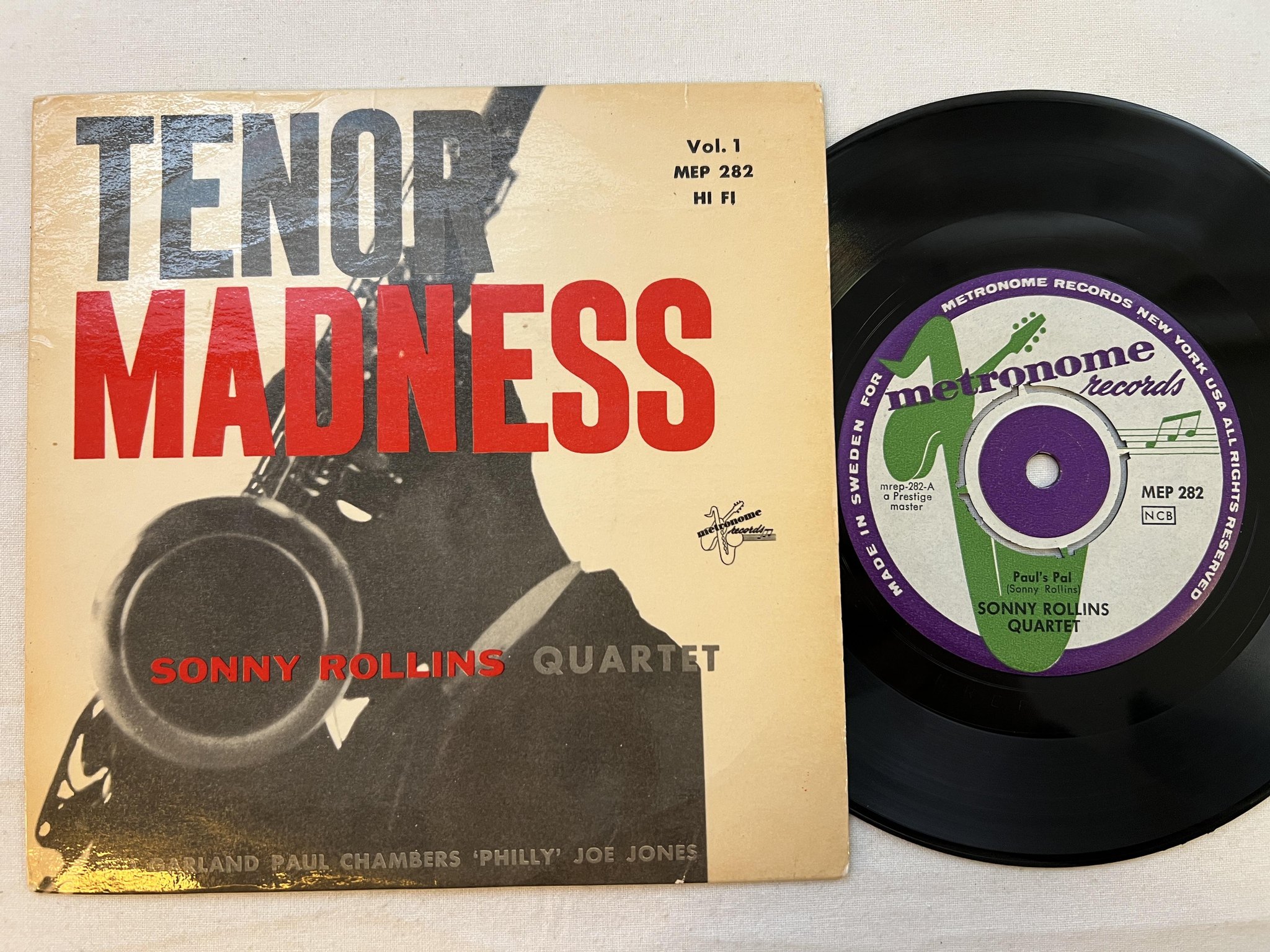 Omslagsbild för skivan SONNY ROLLINS QUARTET Paul's pal 7" -57 Swe METRONOME MEP 282