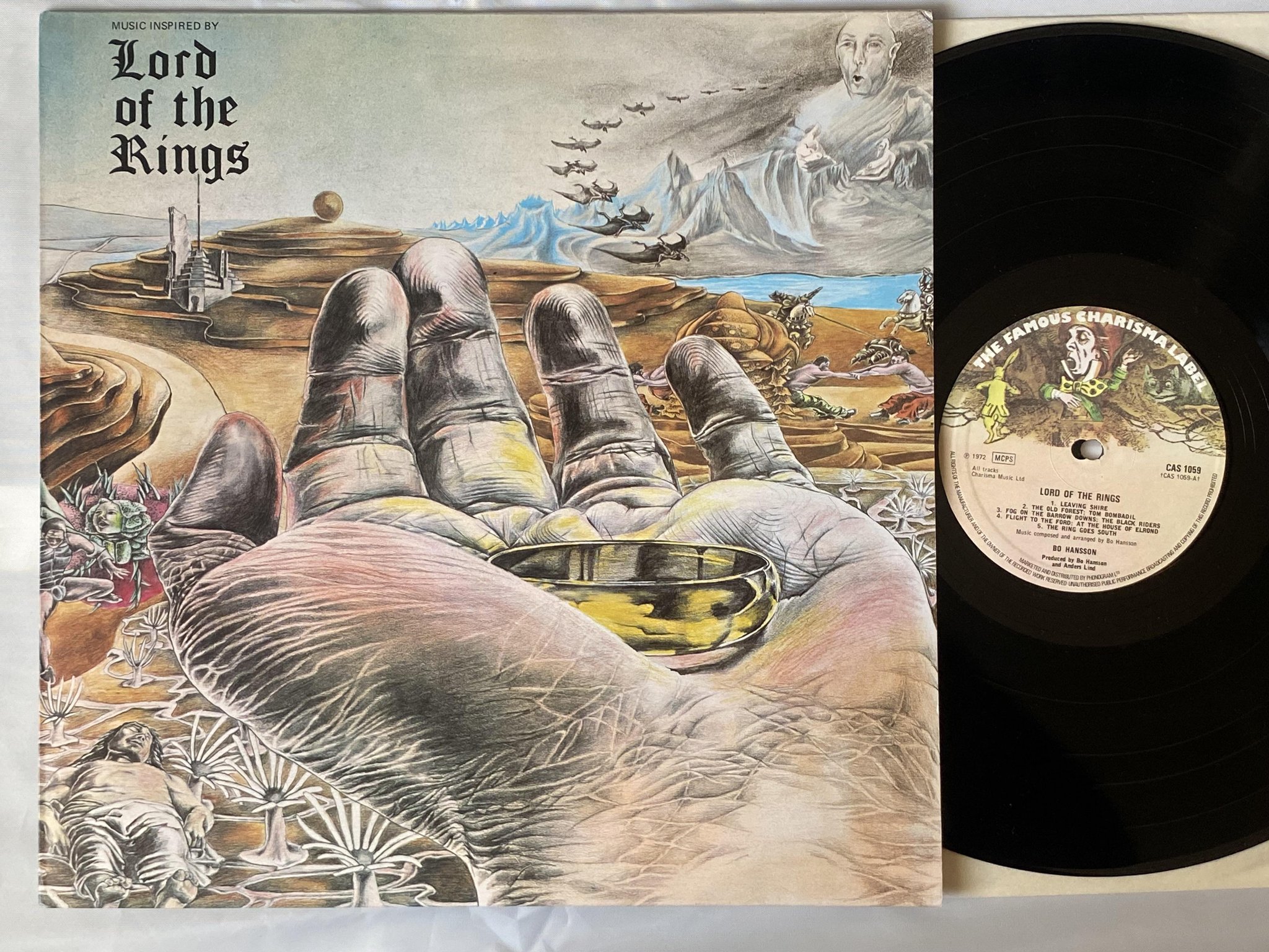 Omslagsbild för skivan BO HANSSON lord of the rings LP -72 UK CHARISMA CAS 1059