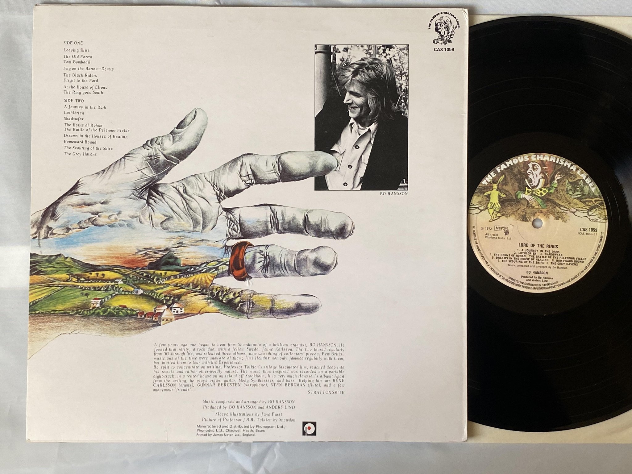 Omslagsbild för skivan BO HANSSON lord of the rings LP -72 UK CHARISMA CAS 1059