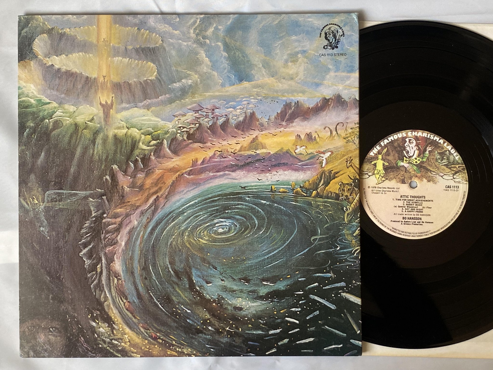 Omslagsbild för skivan BO HANSSON attic thoughts LP -75 UK CHARISMA CAS 1113