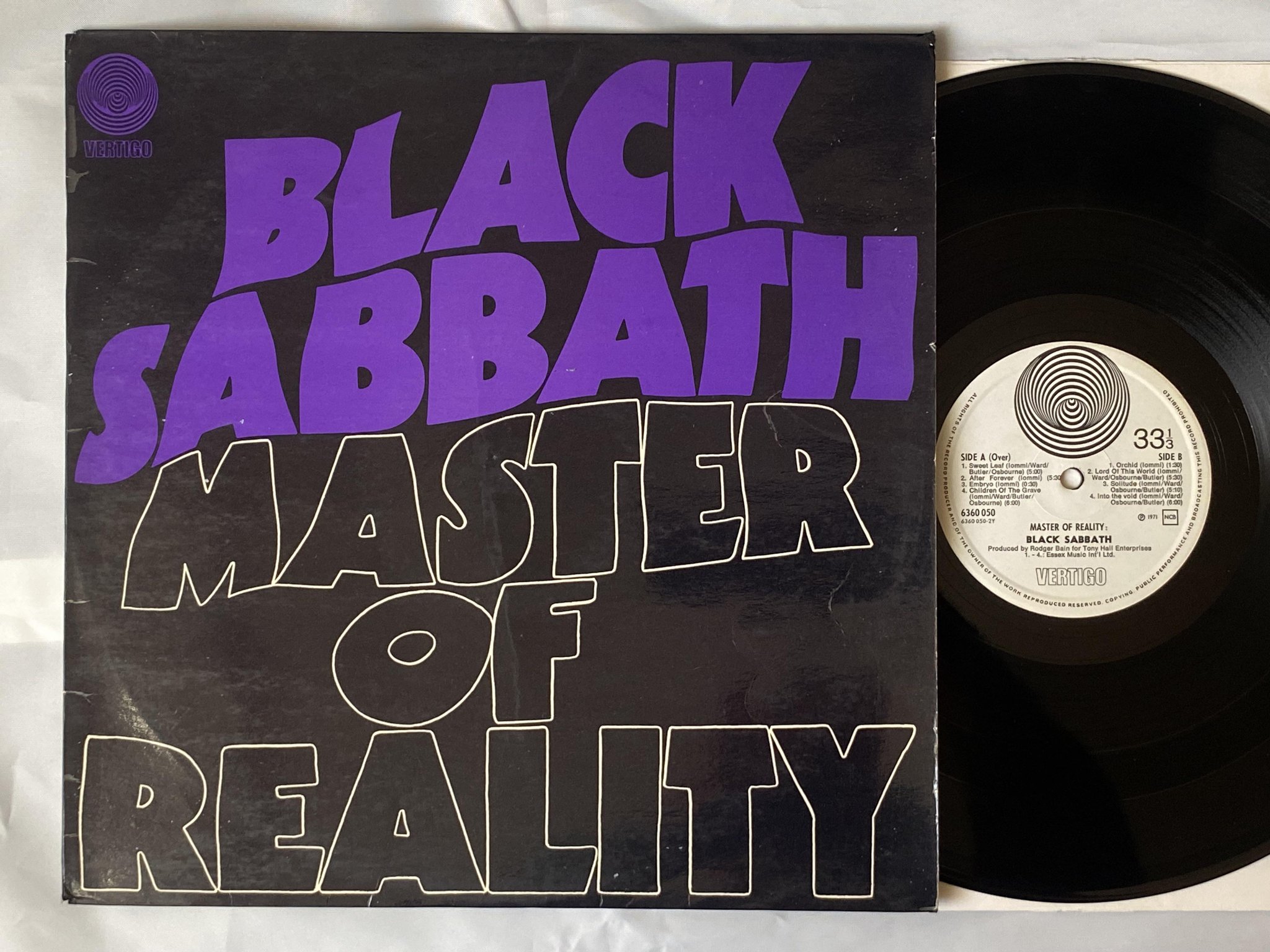 Omslagsbild för skivan BLACK SABBATH master of reality LP -71 Norway VERTIGO swirl 6360 050