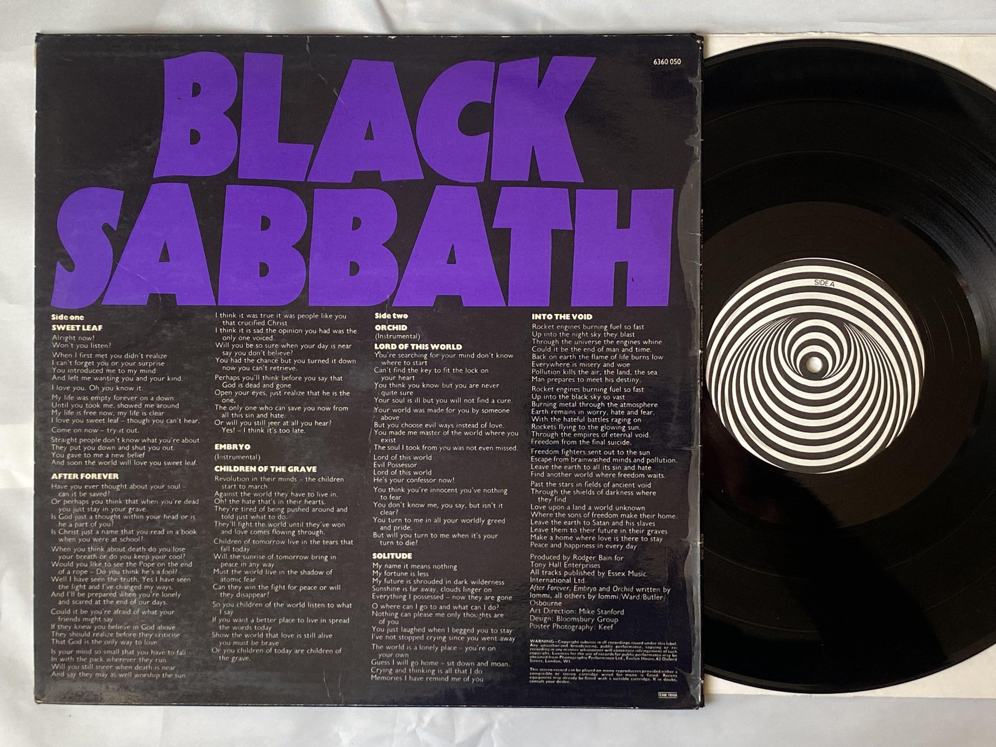 Omslagsbild för skivan BLACK SABBATH master of reality LP -71 Norway VERTIGO swirl 6360 050