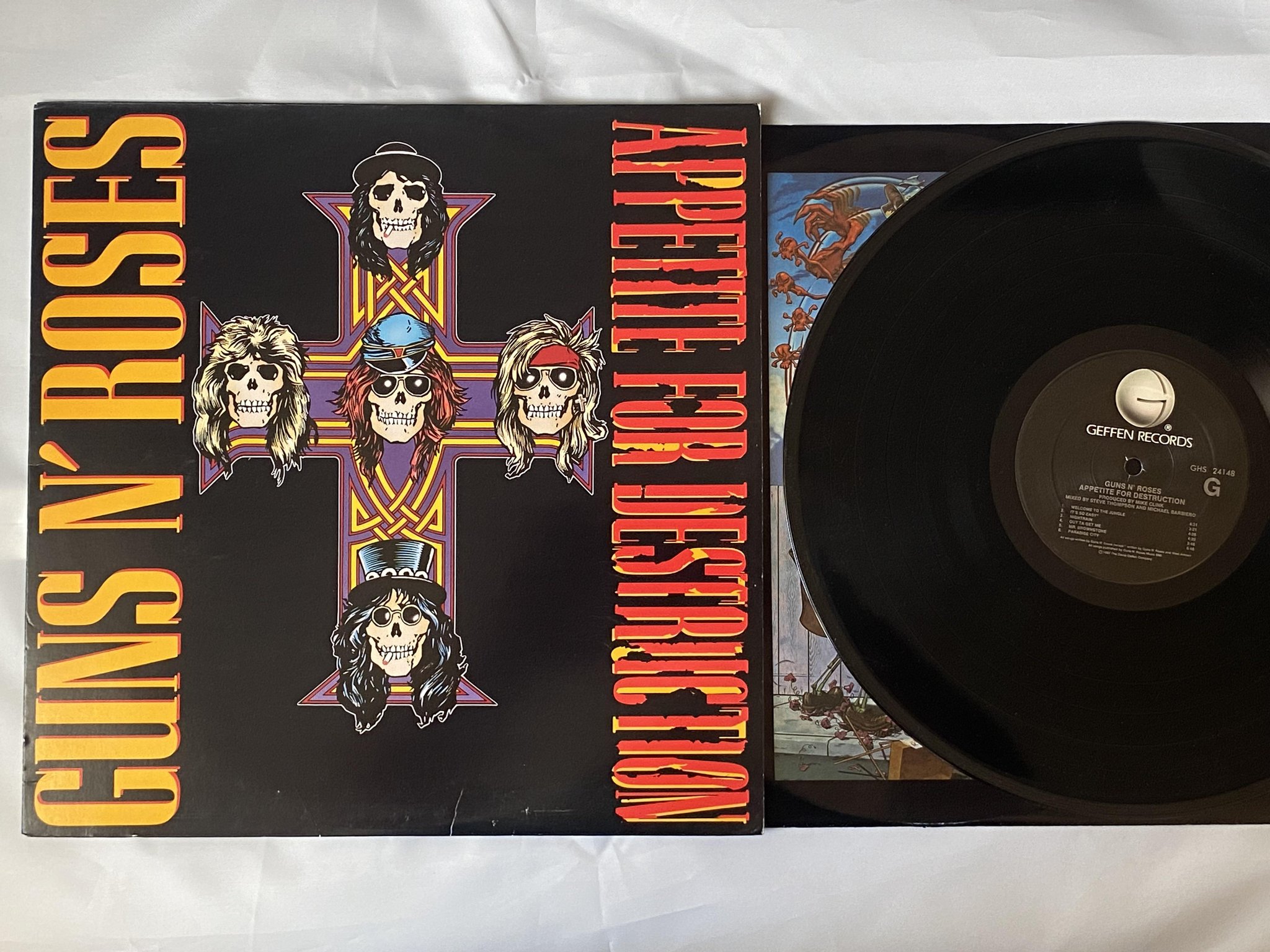 Omslagsbild för skivan GUNS N ROSES appetite for destruction LP -87 US GEFFEN GHS 24148 ** US OG **