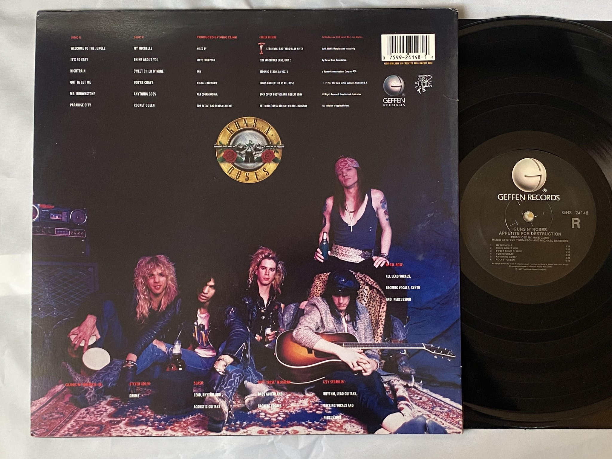 Omslagsbild för skivan GUNS N ROSES appetite for destruction LP -87 US GEFFEN GHS 24148 ** US OG **