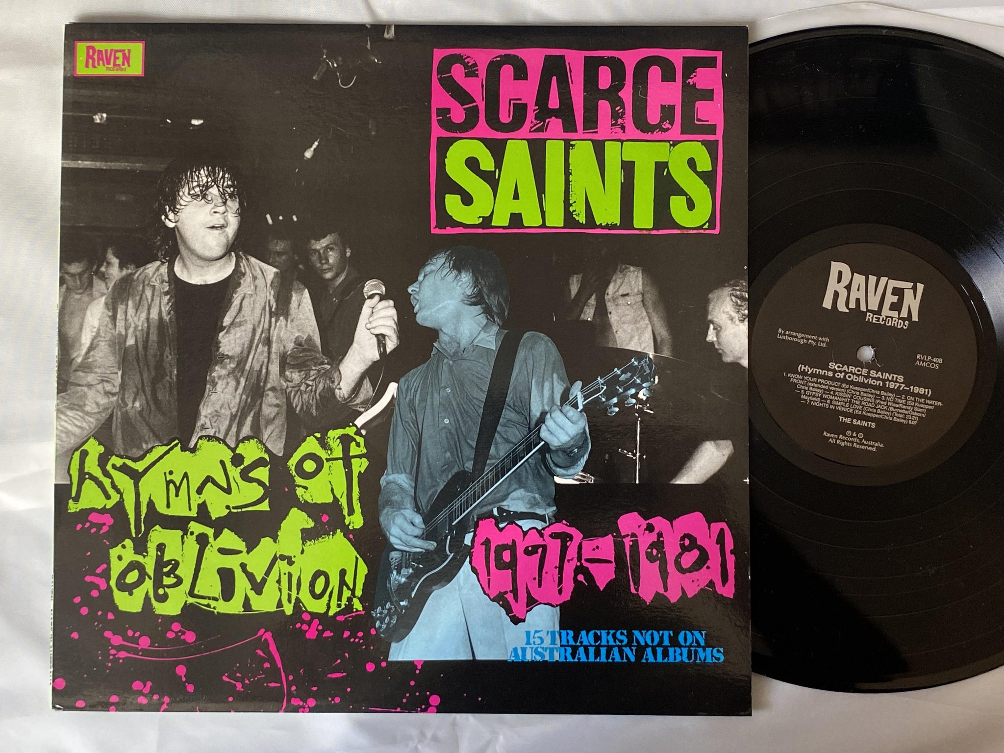 Omslagsbild för skivan THE SAINTS scarce saints LP -89 Australia RAVEN RVLP-40