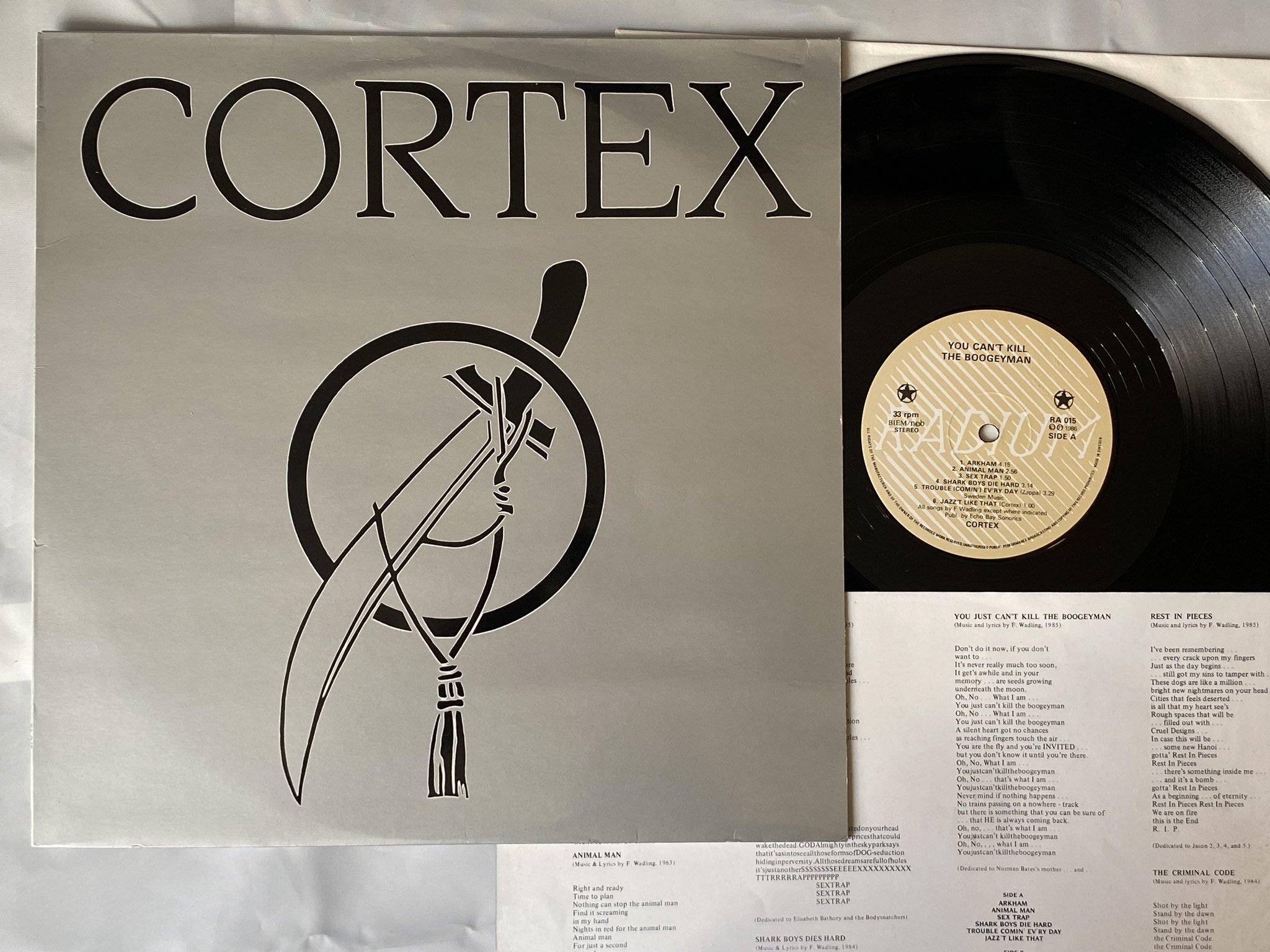 Omslagsbild för skivan CORTEX you can't kill the boogeyman LP -86 Swe RADIUM 226.05 RA-015