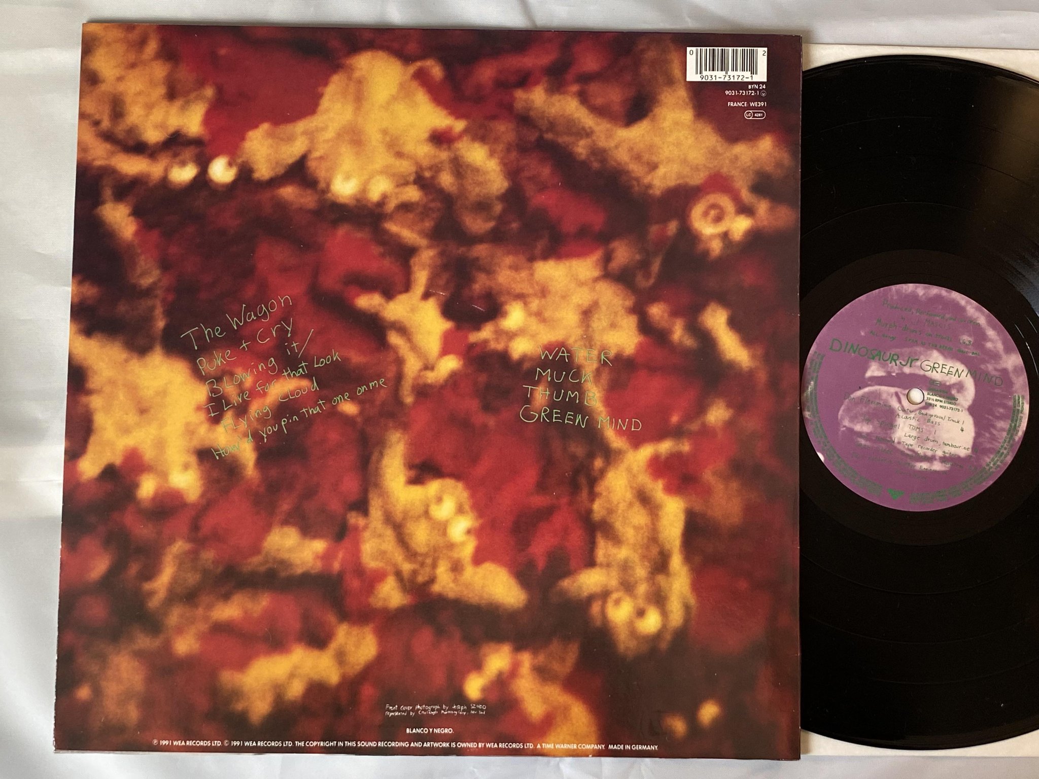 Omslagsbild för skivan DINOSAUR JR Green Mind LP -91 EU BLANCO Y NEGRO *** INDIE ROCK ***