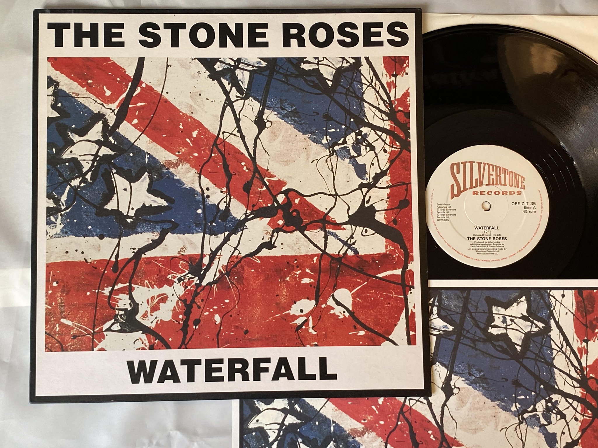 Omslagsbild för skivan THE STONES ROSES Waterfall 12"single -92 UK SILVERTONE ORE ZT 35 ** RARE **