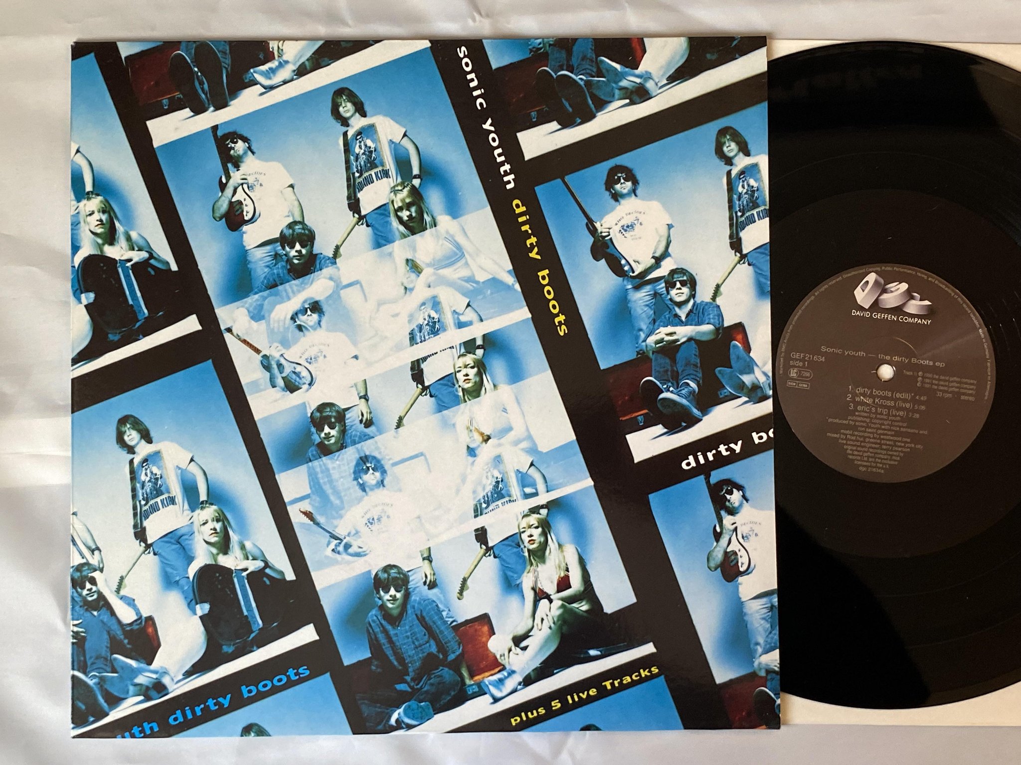 Omslagsbild för skivan SONIC YOUTH dirty boots 12"ep -91 EU DGC GEF 2163