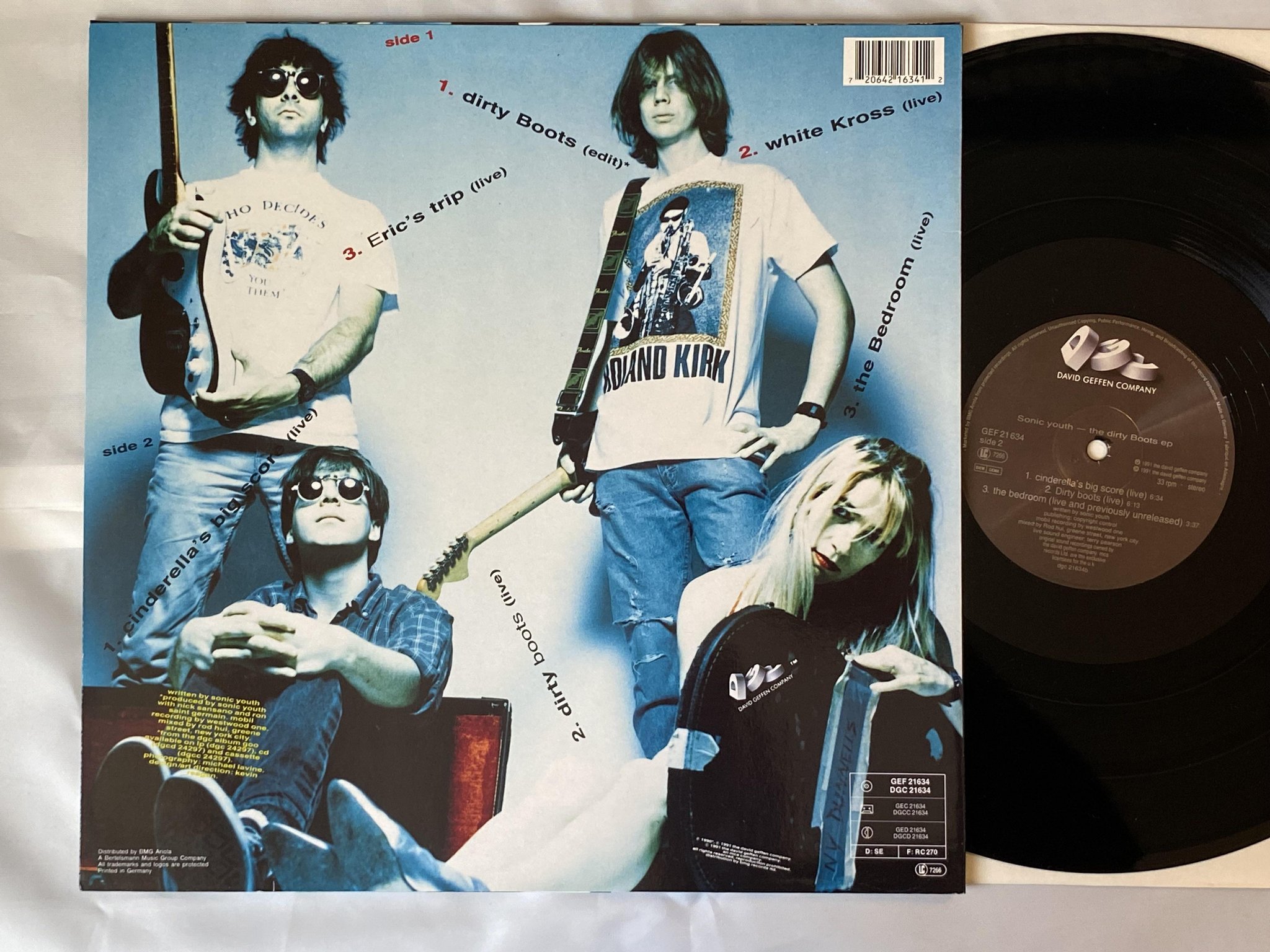 Omslagsbild för skivan SONIC YOUTH dirty boots 12"ep -91 EU DGC GEF 2163