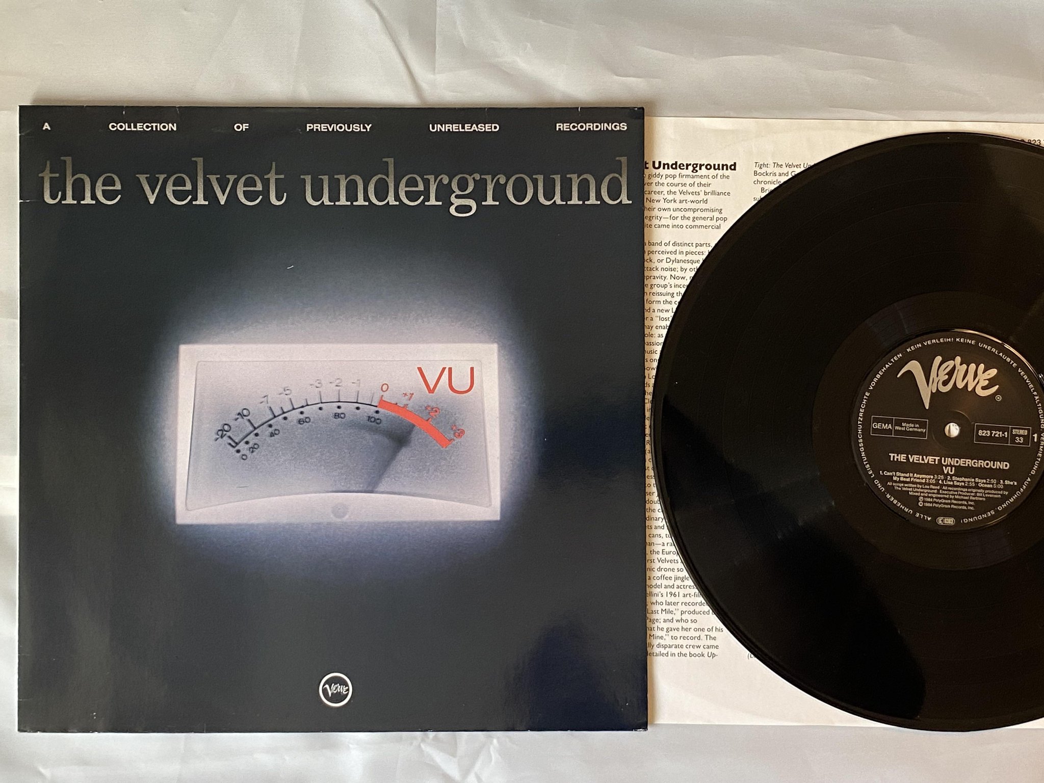 Omslagsbild för skivan VELVET UNDERGROUND vu LP -84 Ger VERVE 823721-1