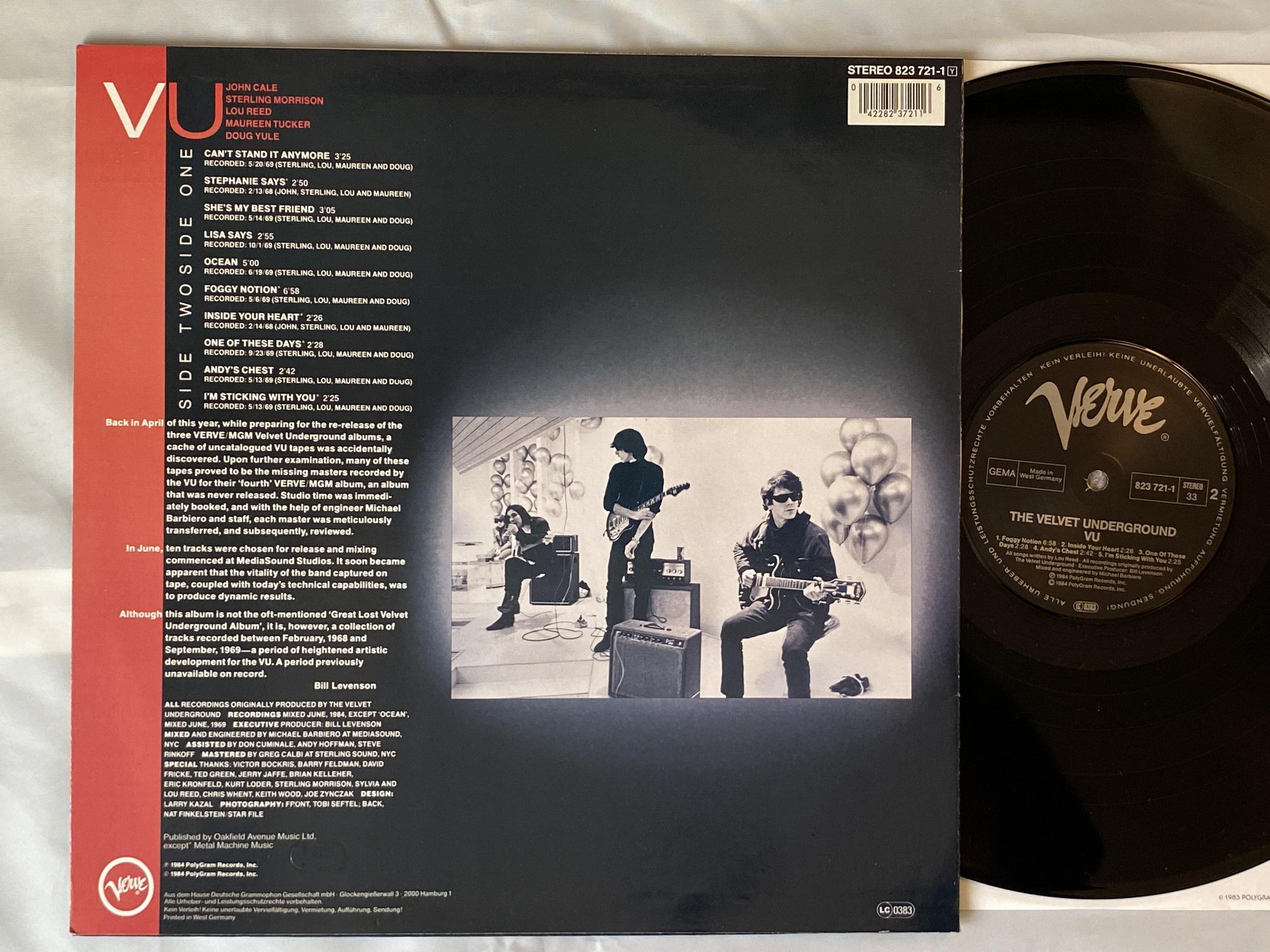 Omslagsbild för skivan VELVET UNDERGROUND vu LP -84 Ger VERVE 823721-1