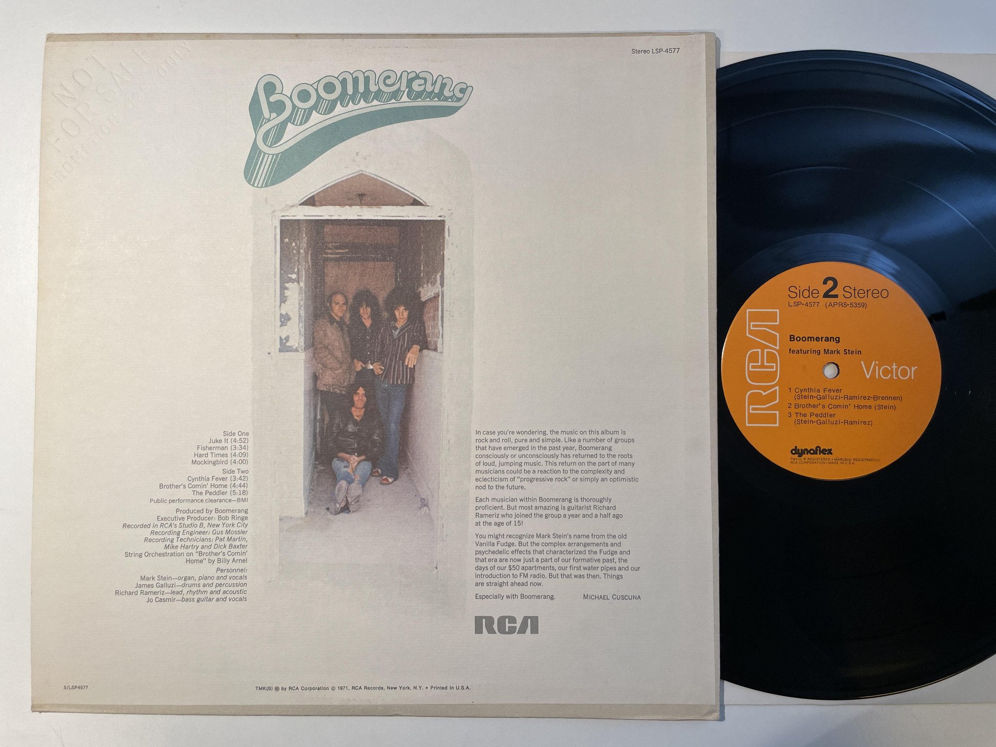 Omslagsbild för skivan BOOMERANG s/t LP -71 US RCA LSP-4577