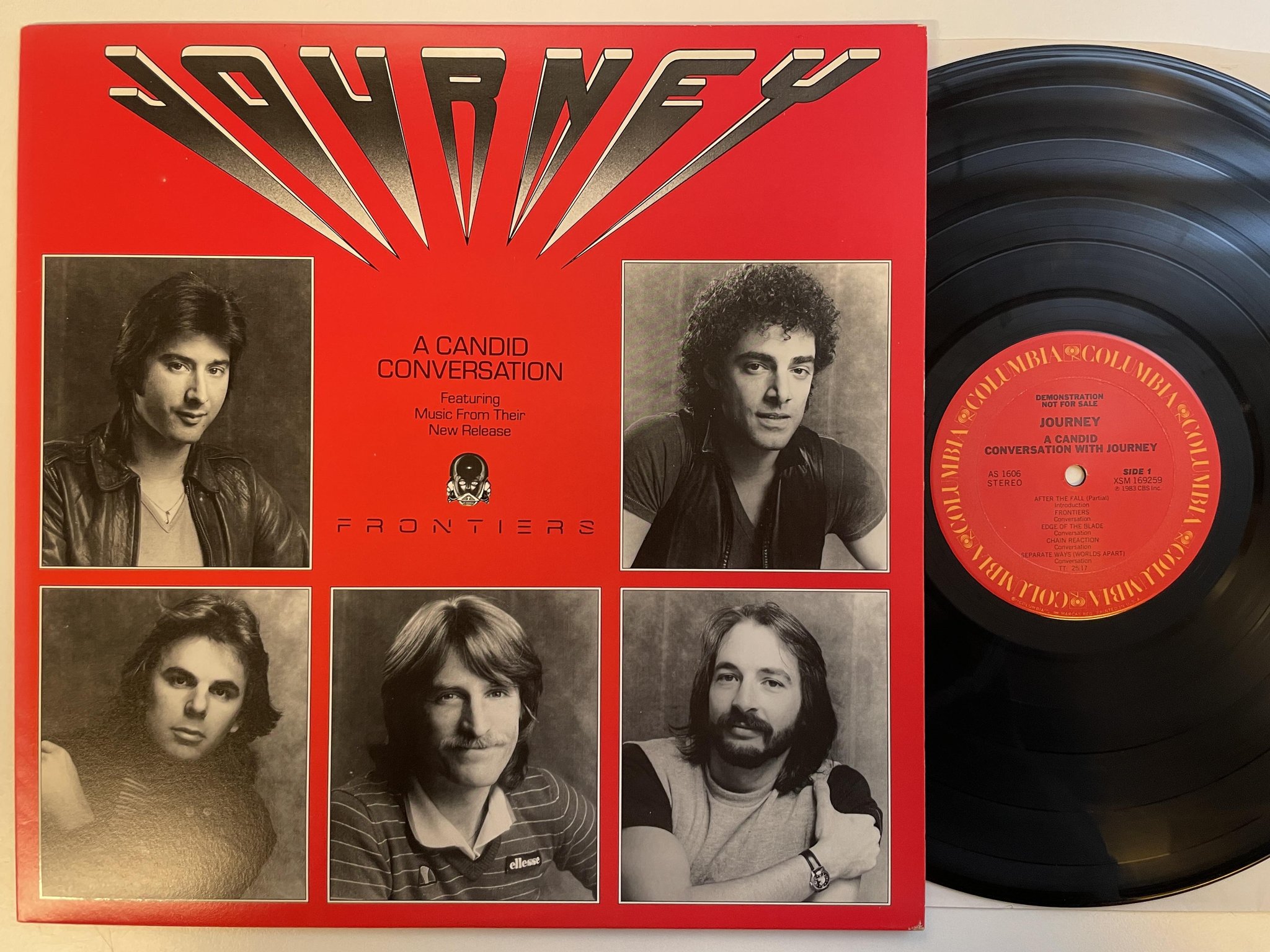 Omslagsbild för skivan JOURNEY A Candid Conversation LP -83 US COLUMBIA AS 1606 *** PROMO ***