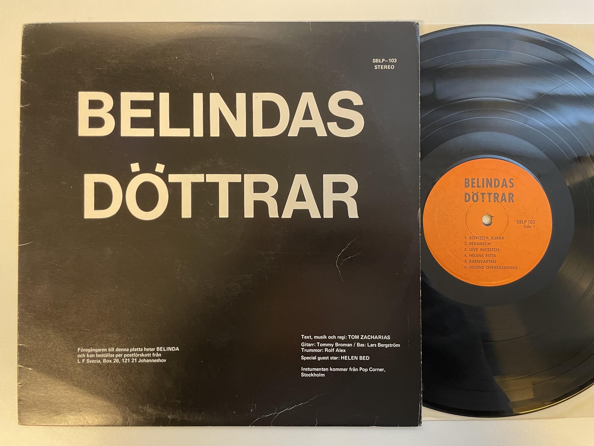 Omslagsbild för skivan BELINDAS DÖTTRAR s/t LP -75 Swe SBLP-103 *** PSYCH ROCK ***