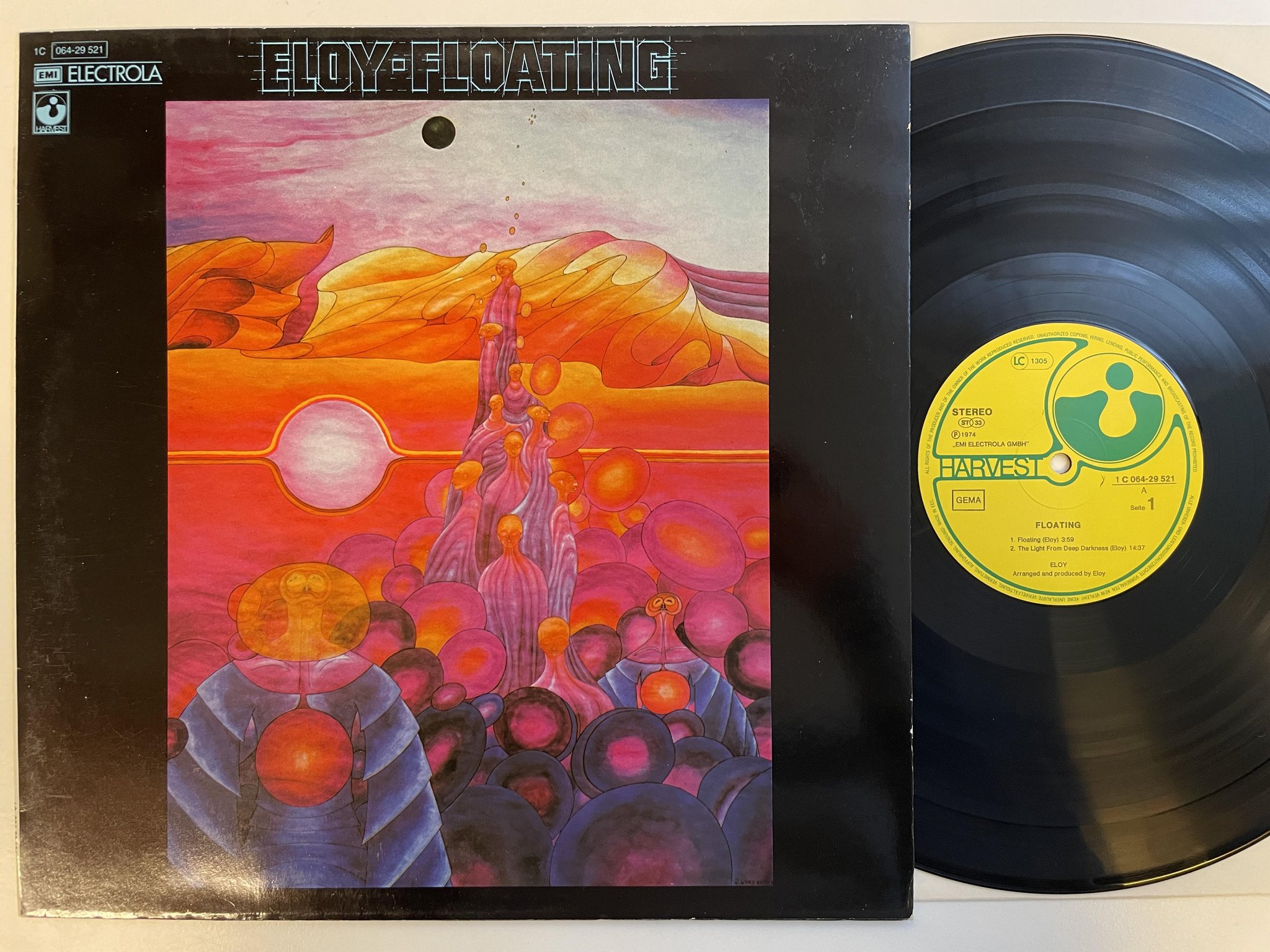 Omslagsbild för skivan ELOY floating LP -74 Ger HARVEST 1C 064-29521 *** SPACE ROCK ***