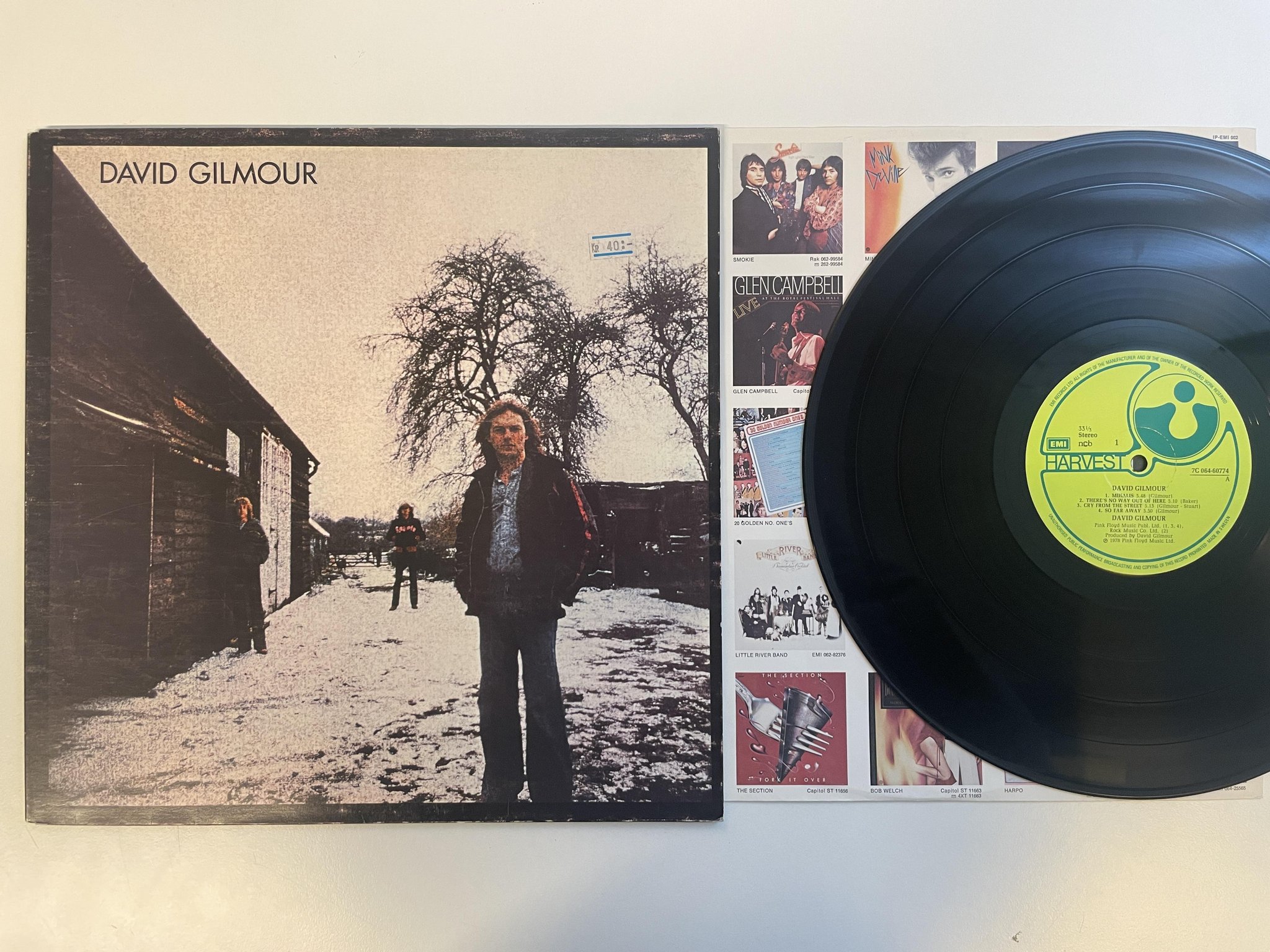 Omslagsbild för skivan DAVID GILMOUR s/t LP -78 ncb HARVEST 7C 064-60774