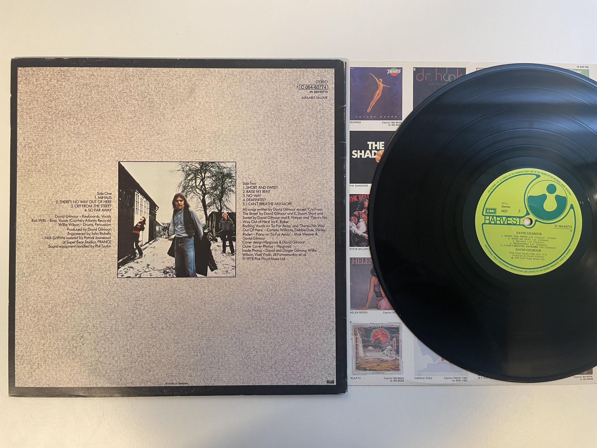 Omslagsbild för skivan DAVID GILMOUR s/t LP -78 ncb HARVEST 7C 064-60774