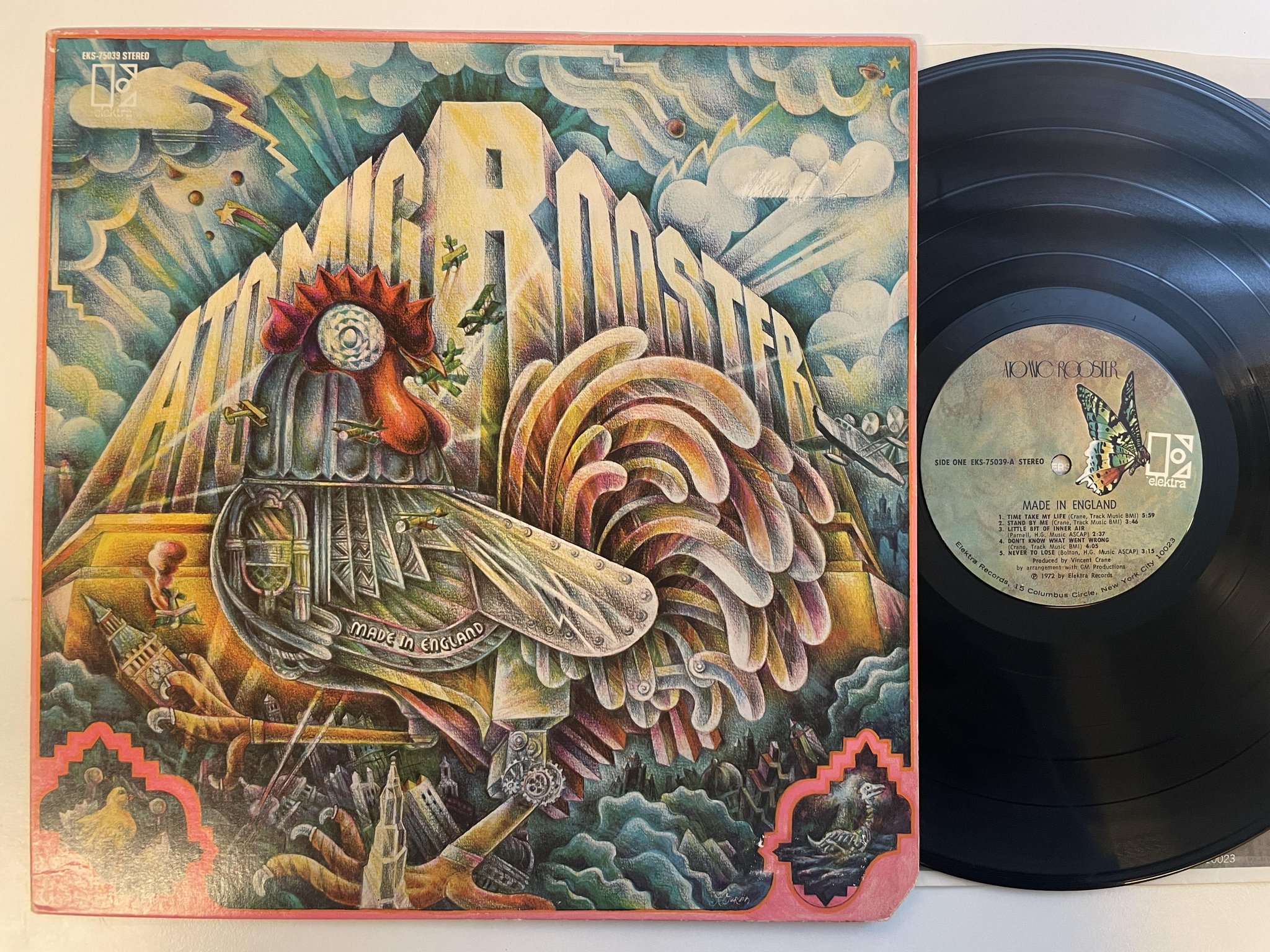 Omslagsbild för skivan ATOMIC ROOSTER made in England LP -72 US ELEKTRA EKS 75039