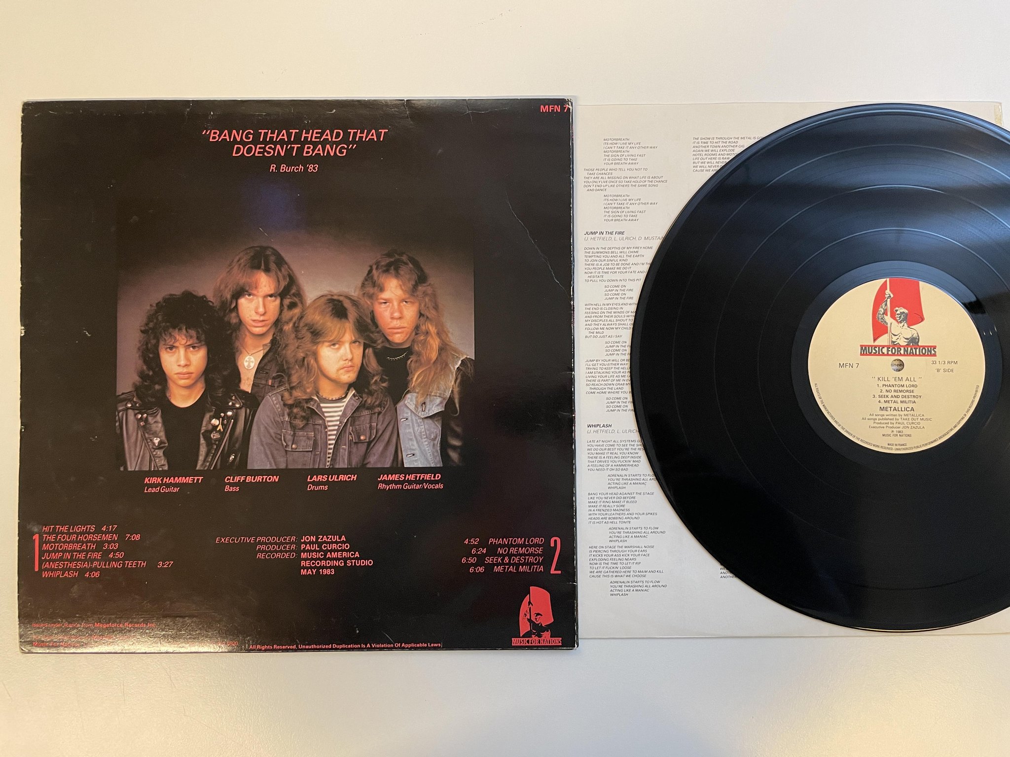Omslagsbild för skivan METALLICA kill em all LP -83 UK MUSIC FOR NATIONS MFN 7