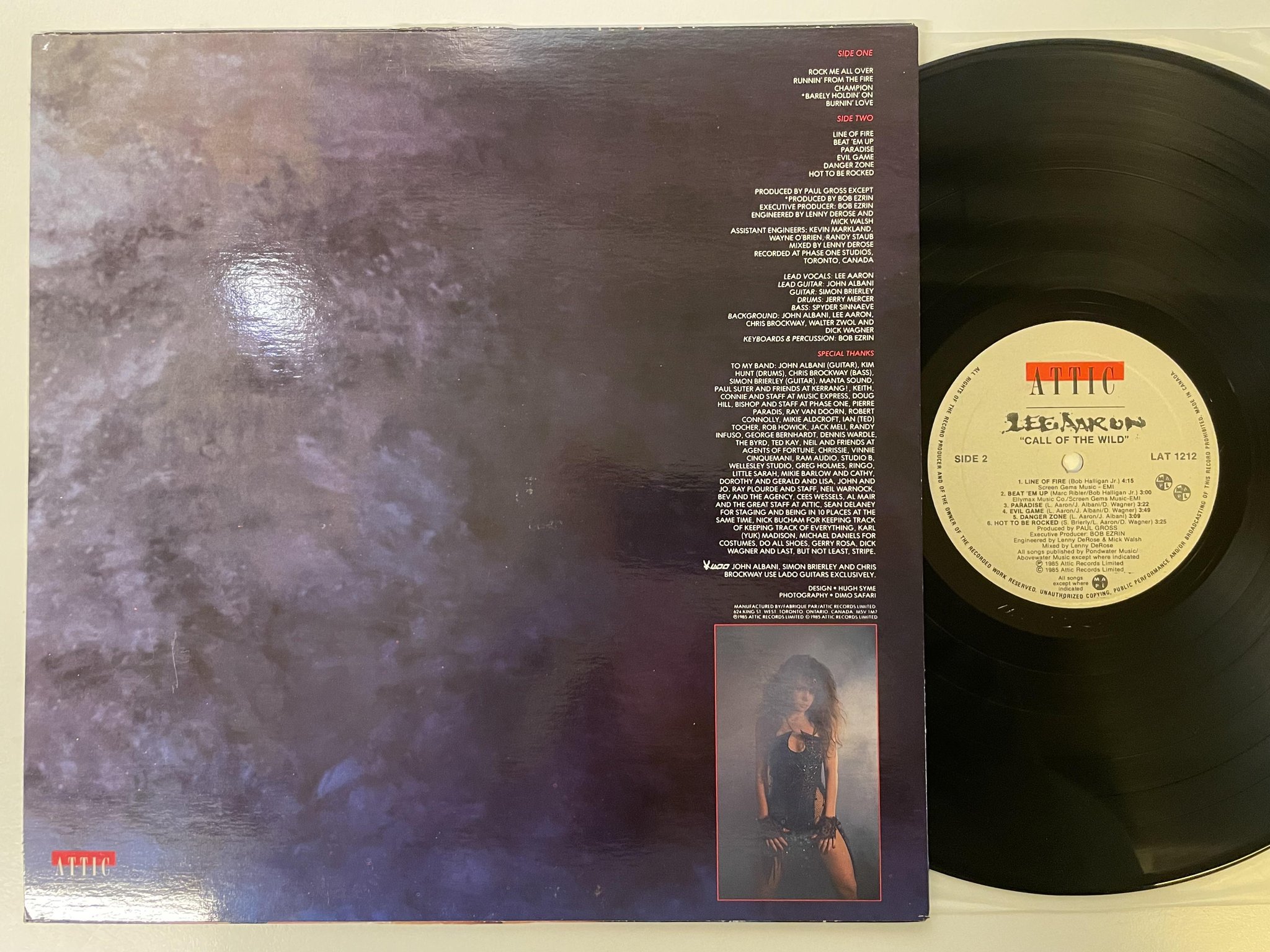 Omslagsbild för skivan LEE AARON Call Of The Wild LP -85 Can ATTIC LAT 1212